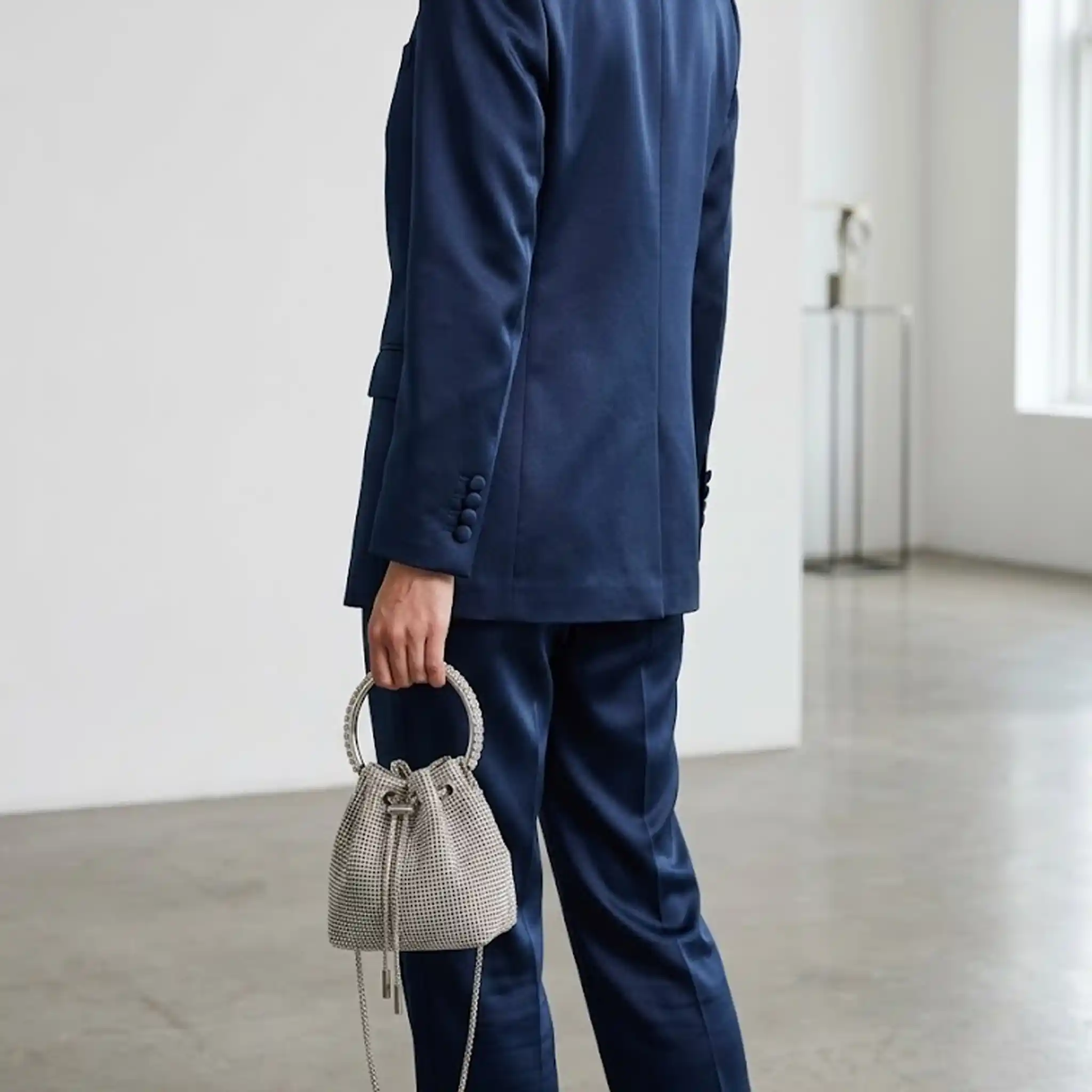 Bon Bon crystal-embellished mesh handle bag