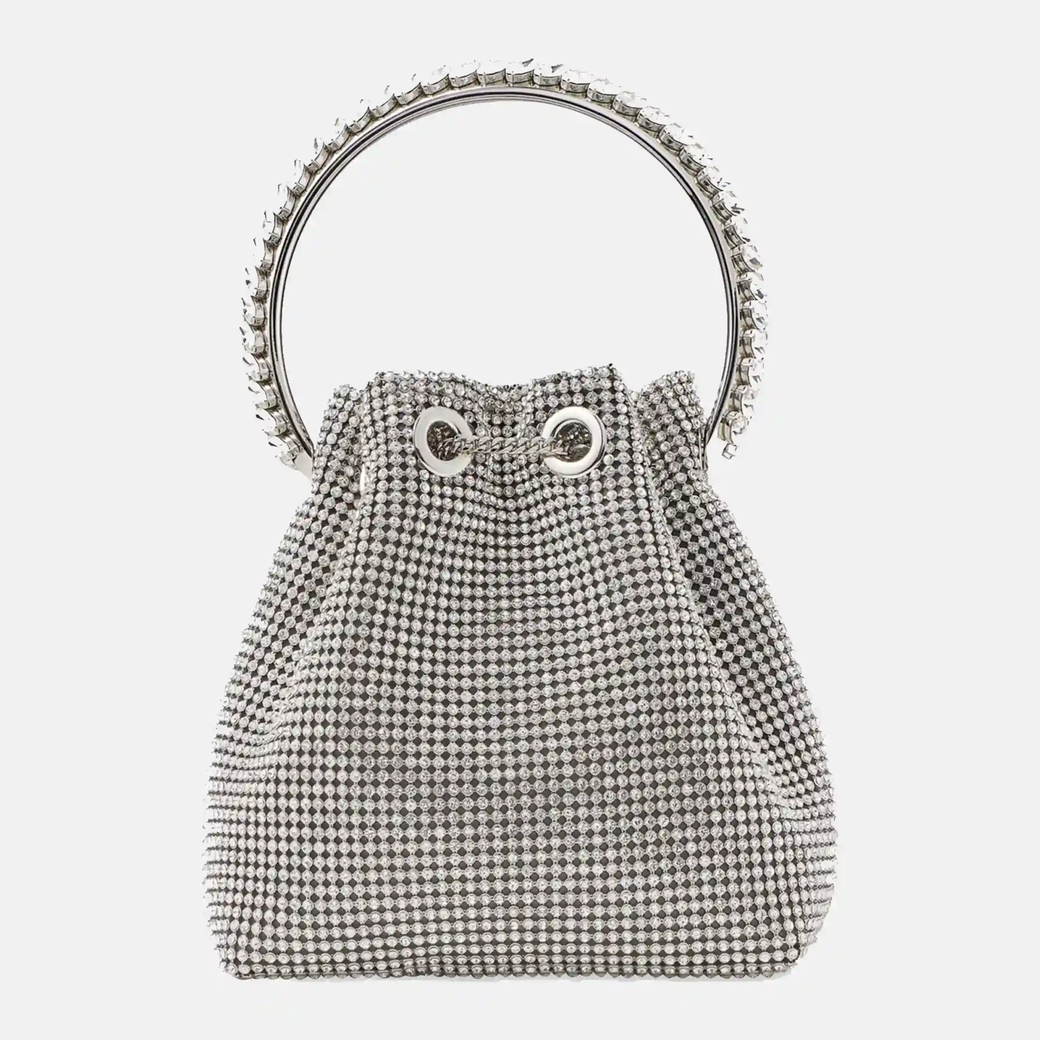 Bon Bon crystal-embellished mesh top-handle bag Back