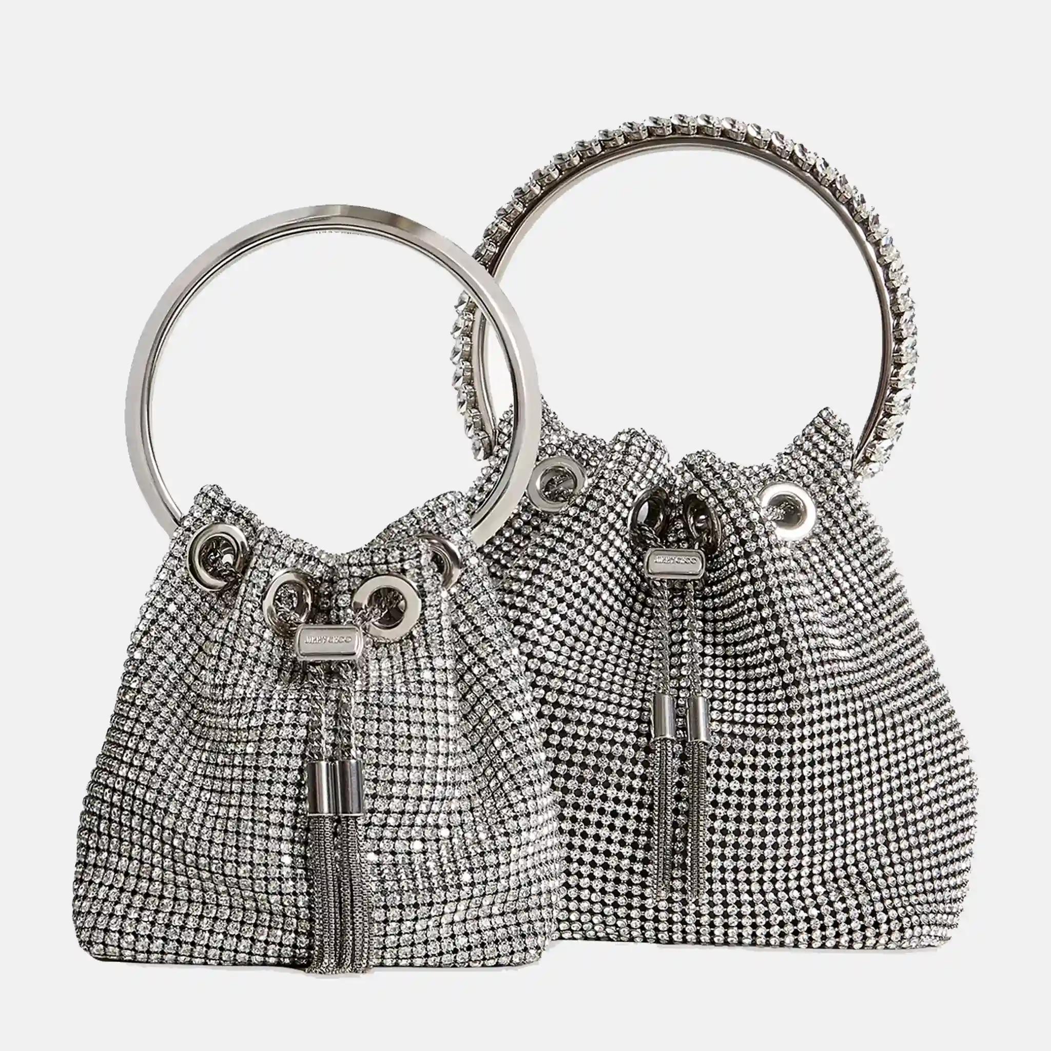 Bon Bon crystal-embellished mesh top-handle bag