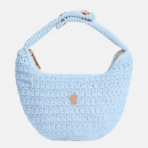 Branded Sky Blue Crochet Mini Bag