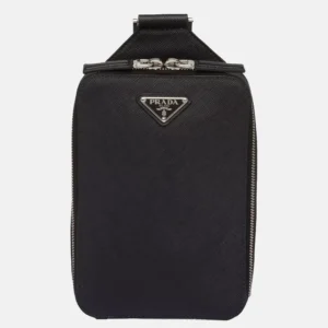 Brique Saffiano Logo-Plaque Shoulder Bag