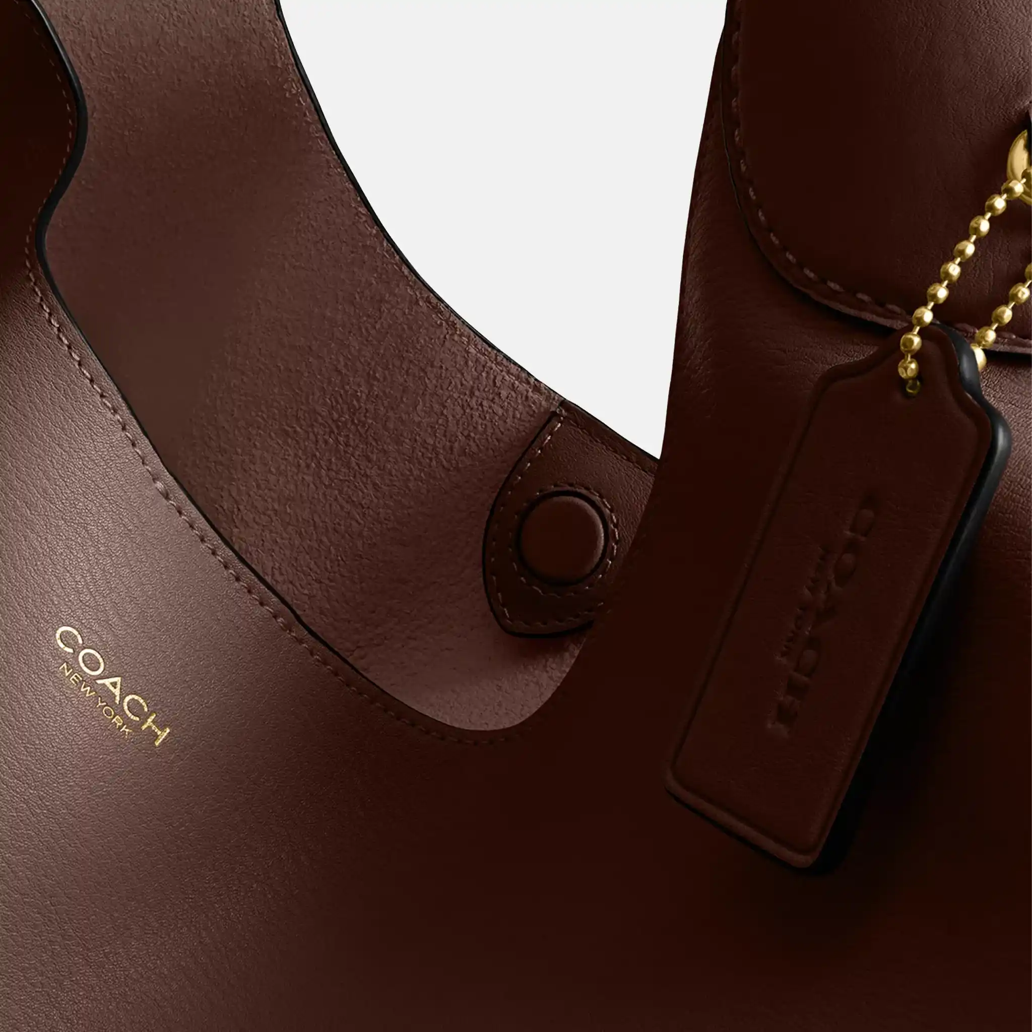 Brooklyn branded leather Brown shoulder bag