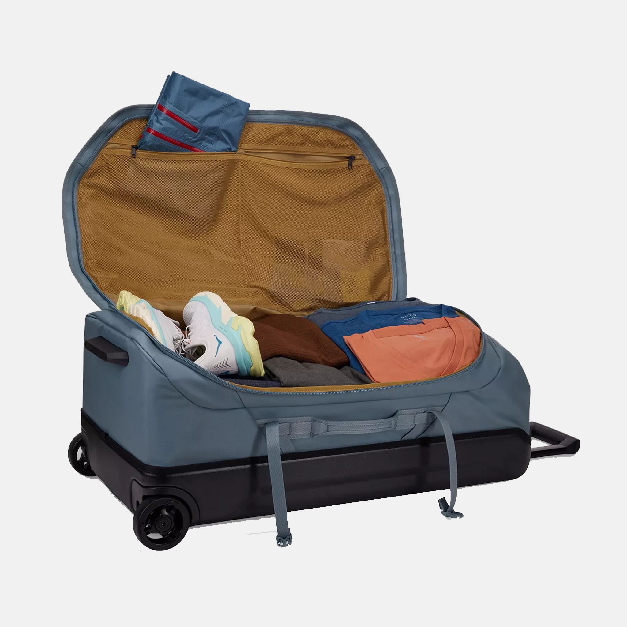 Chasm Pond Gray woven rolling duffel suitcase