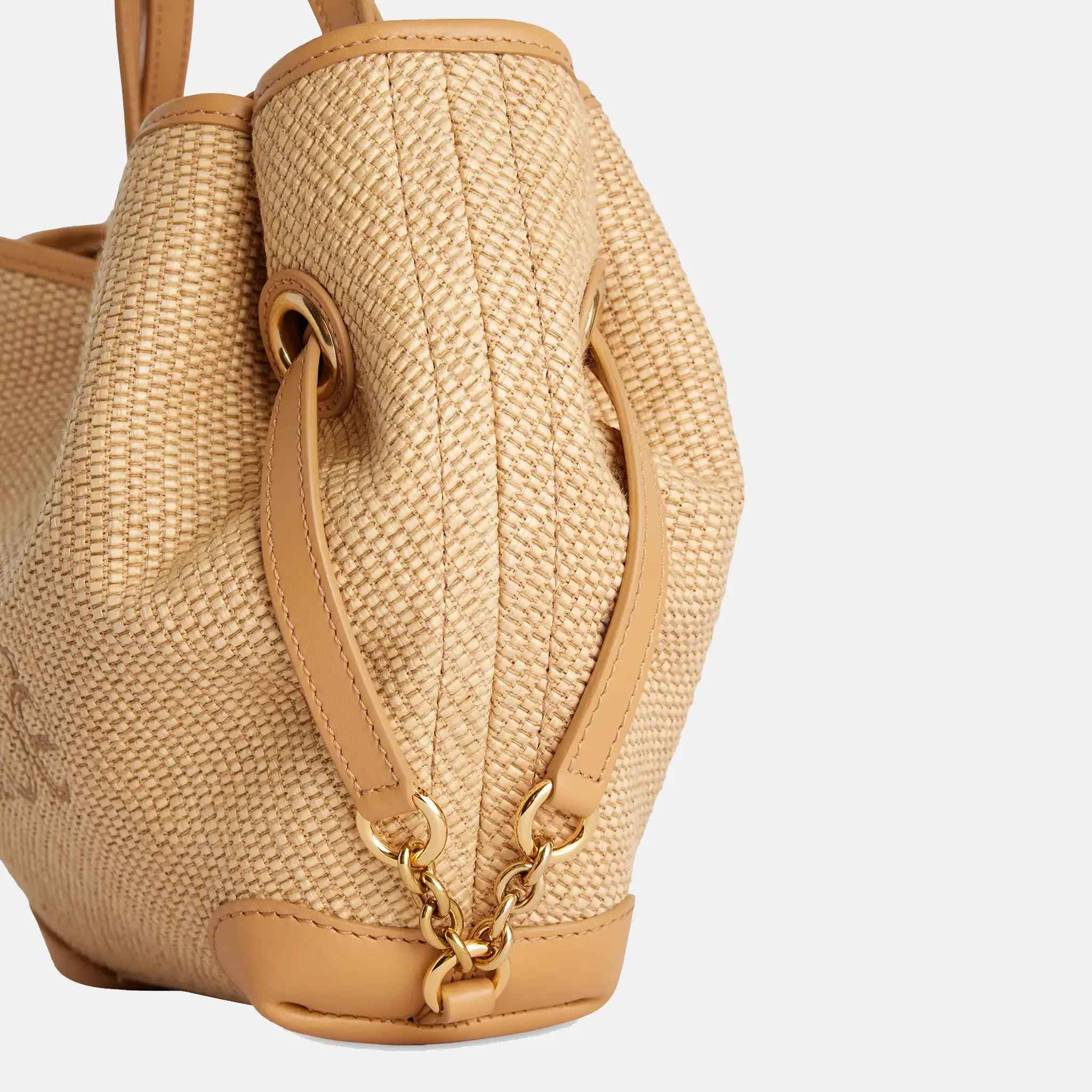 Clover Small Raffia-Effect Shoulder Bag