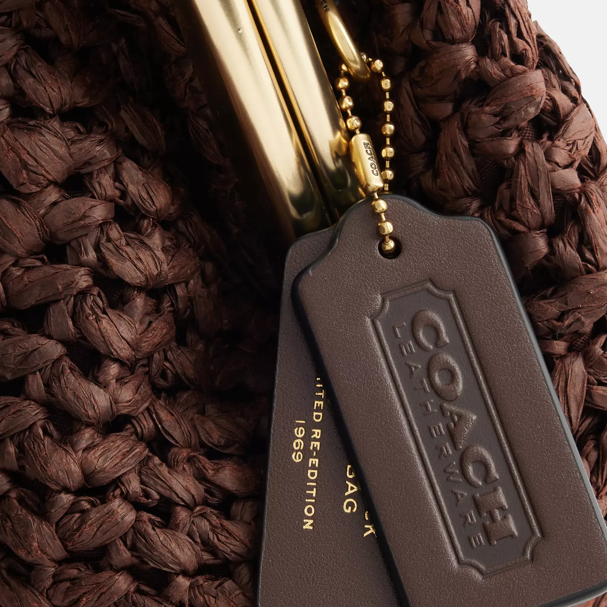 Coach Kisslock Raffia Bag