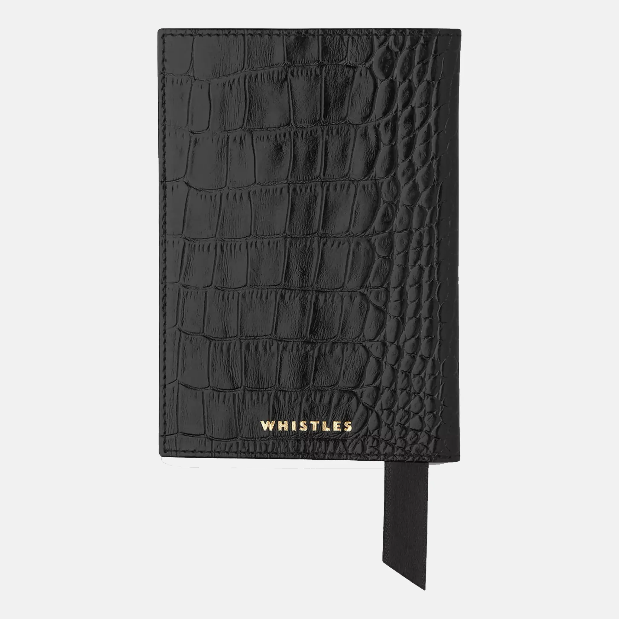 Croc-Embossed Leather Passport Holder Back