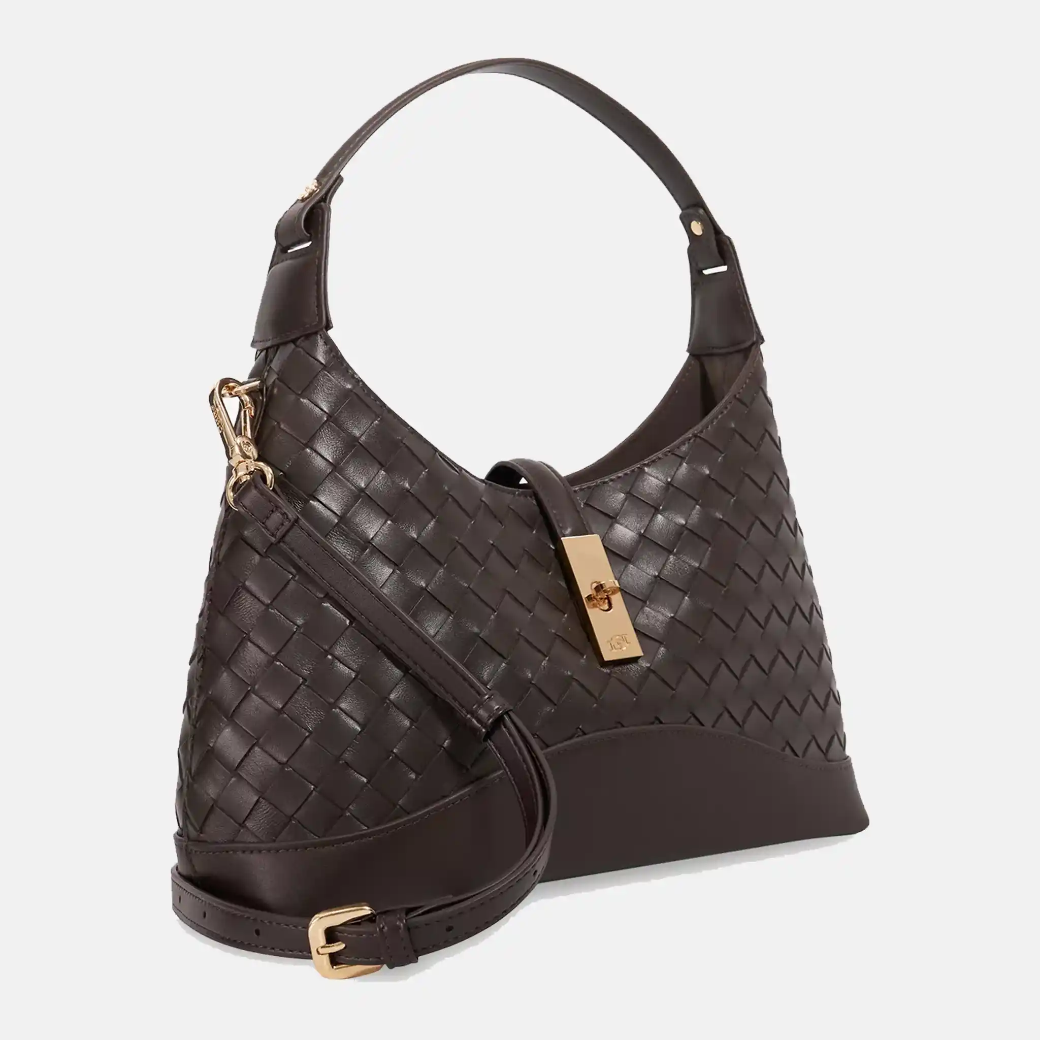 Dorset Woven Leather Shoulder Brown Bag