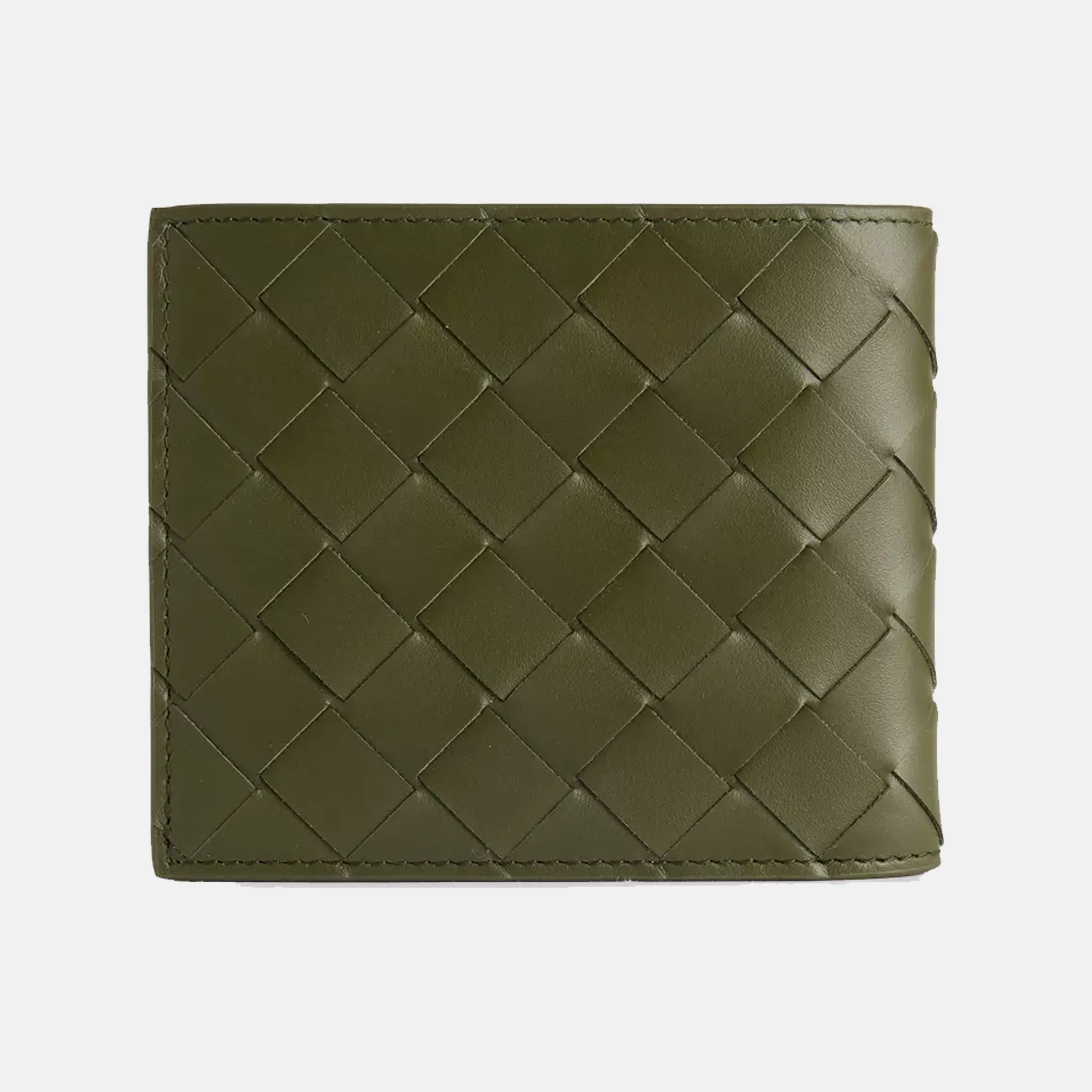 Intrecciato leather bifold wallet back