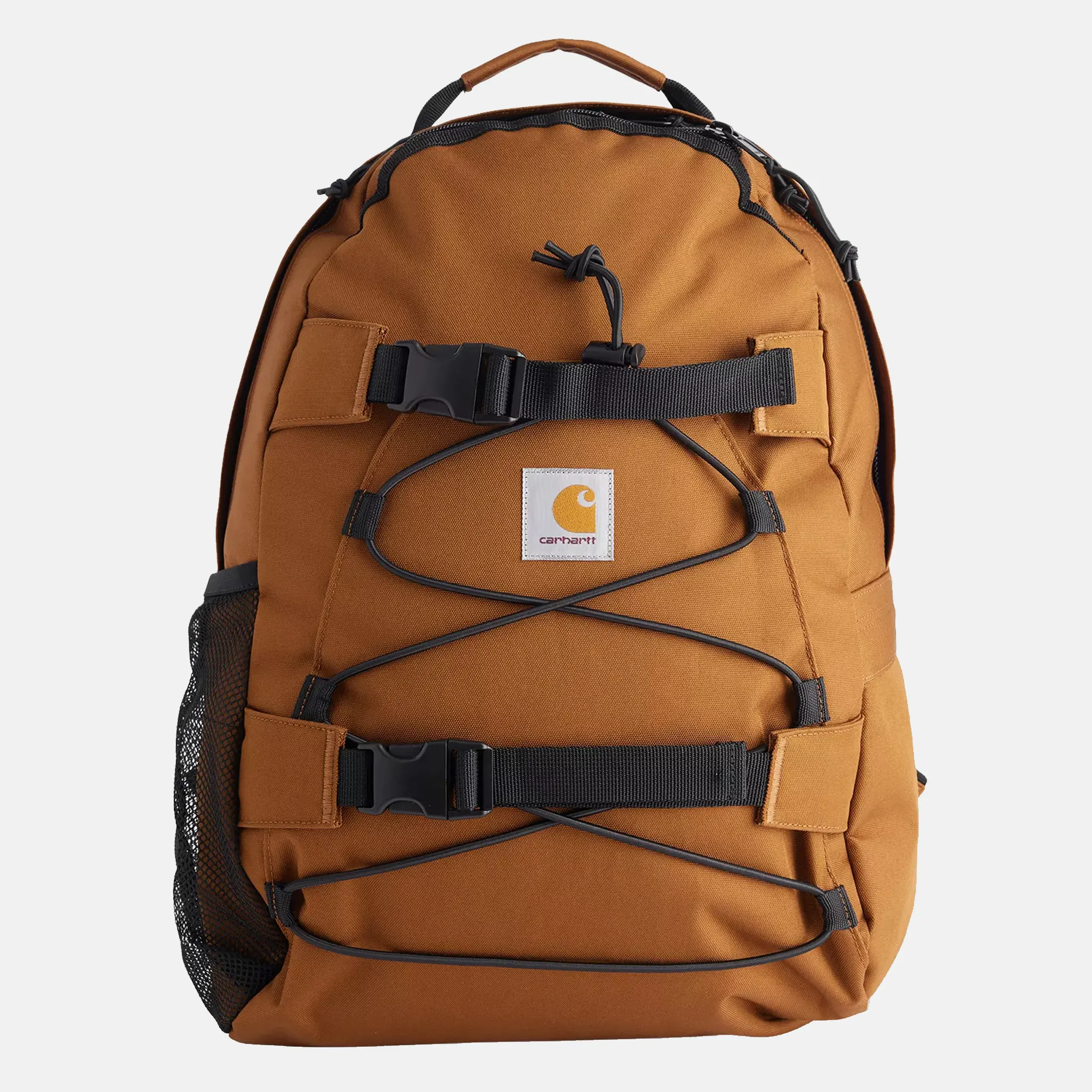 Kickflip Logo-Patch Woven Brown Backpack