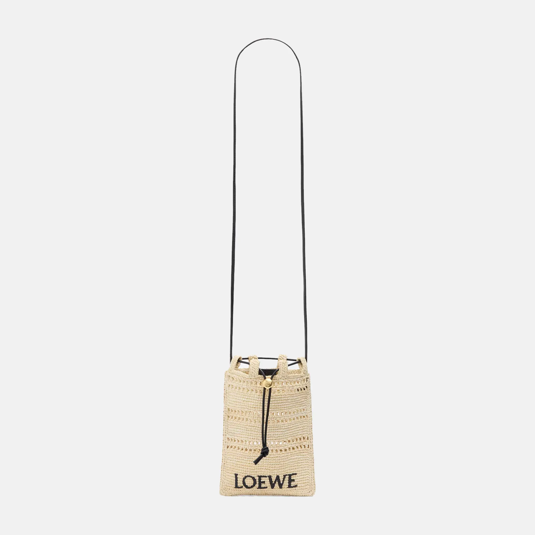 Loewe x Paulas Ibiza Drawstring Pocket Raffia Cross-Body Bag
