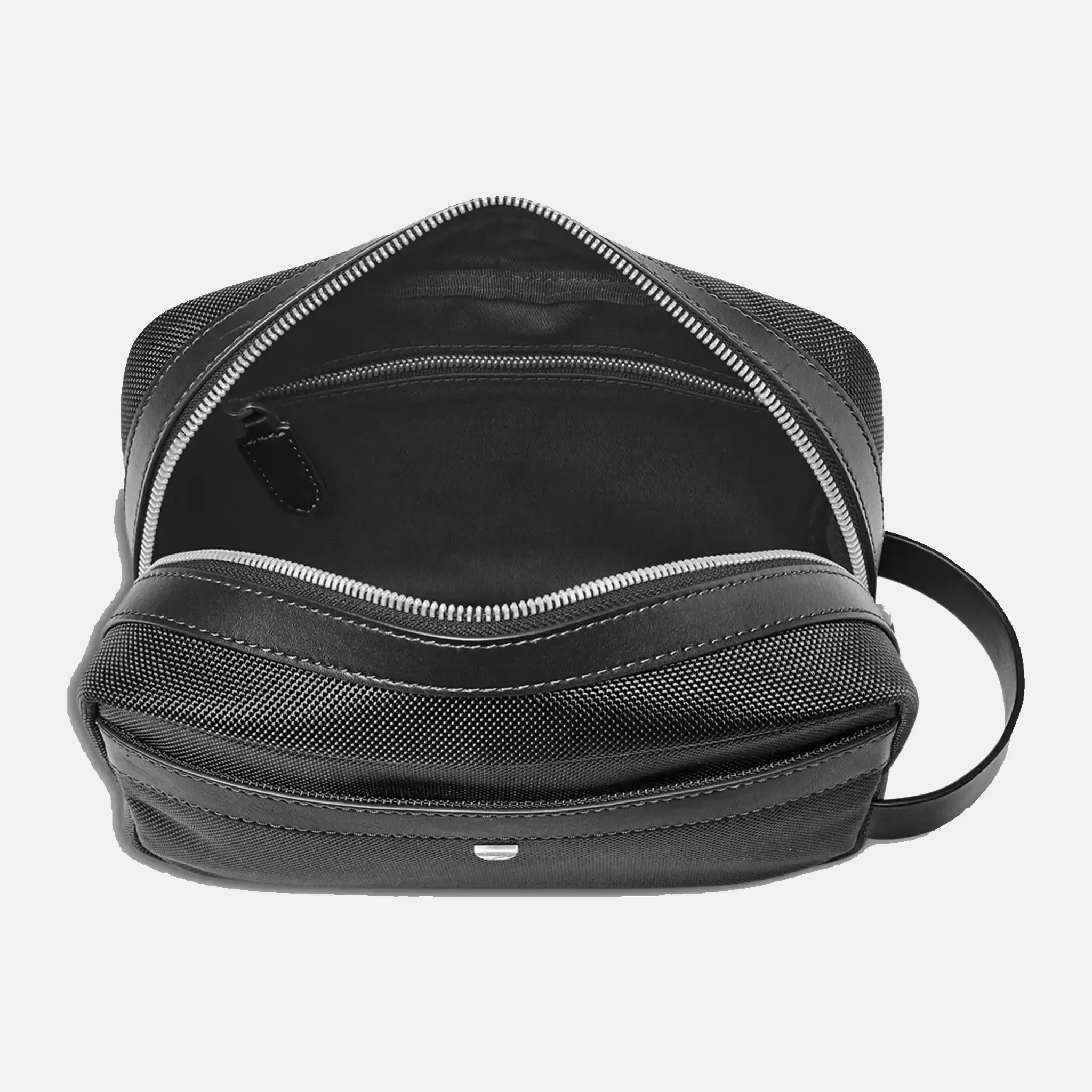 Logo-embellished zipped woven wash bag