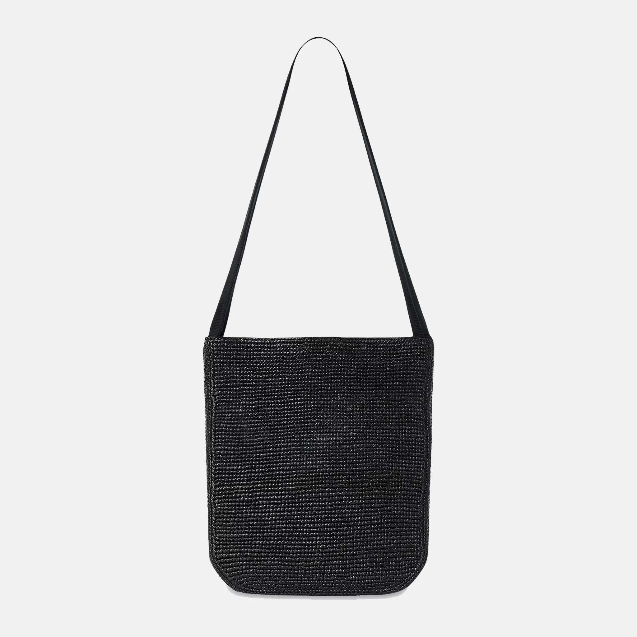 Lori Raffia Shoulder Blac Bag