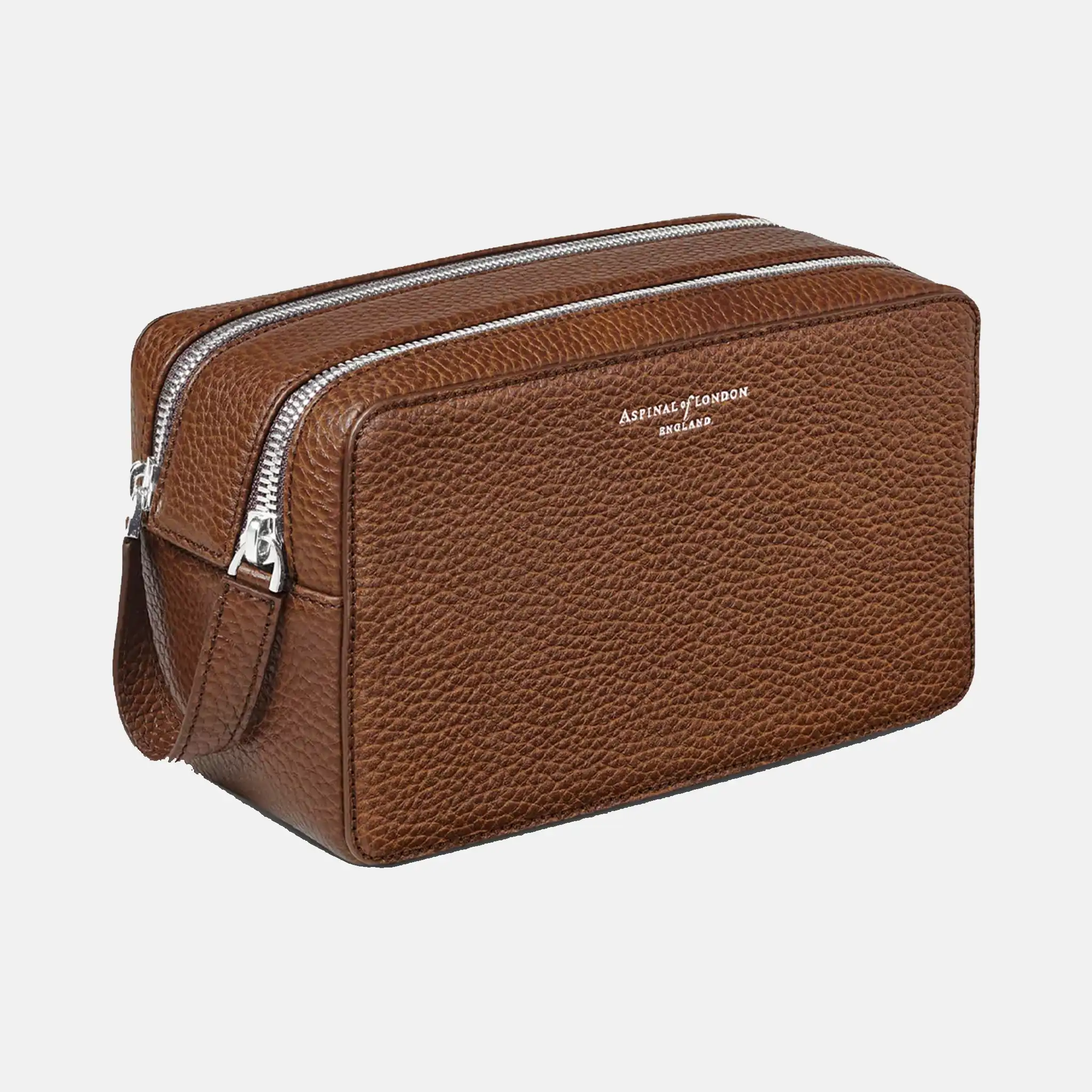 Mount Street branded leather wash bag Back