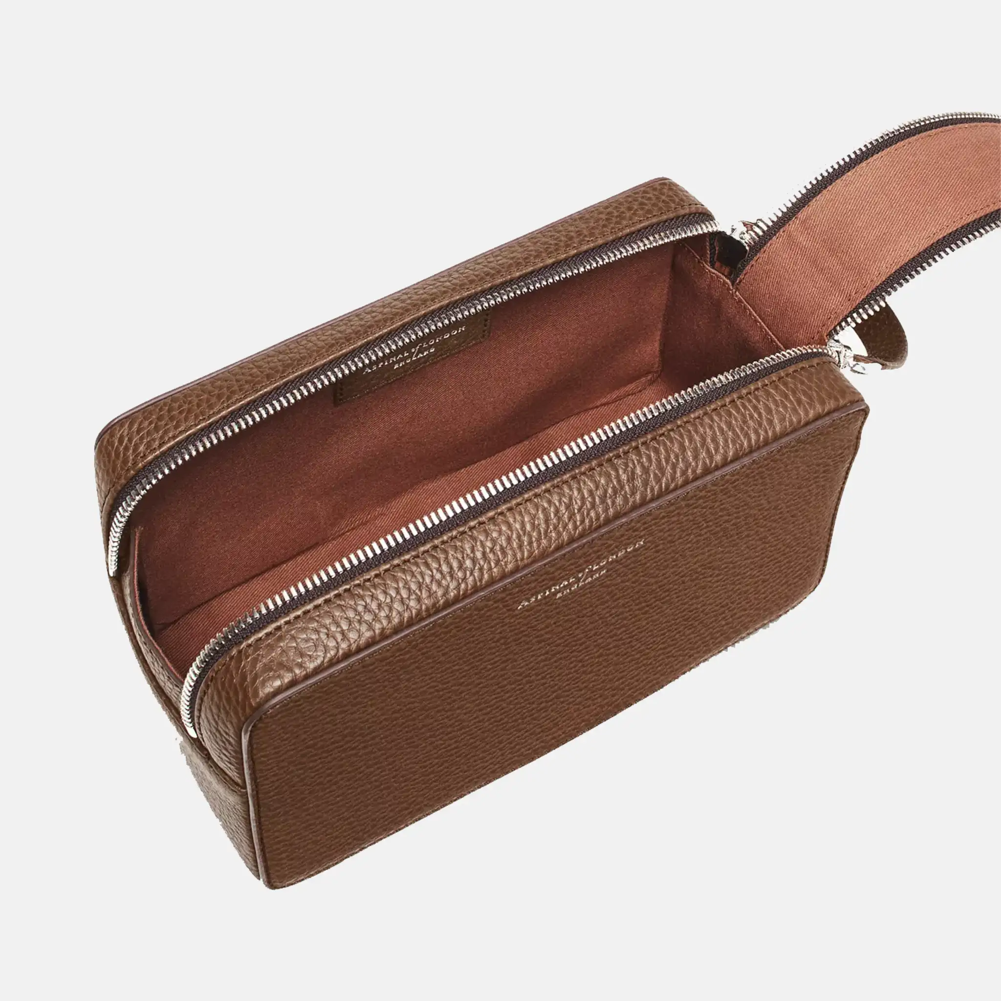 Mount Street branded leather wash bag
