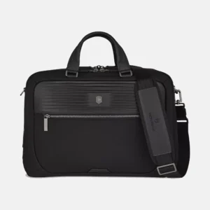 Mythic Deluxe Leather and Black Woven Briefcase