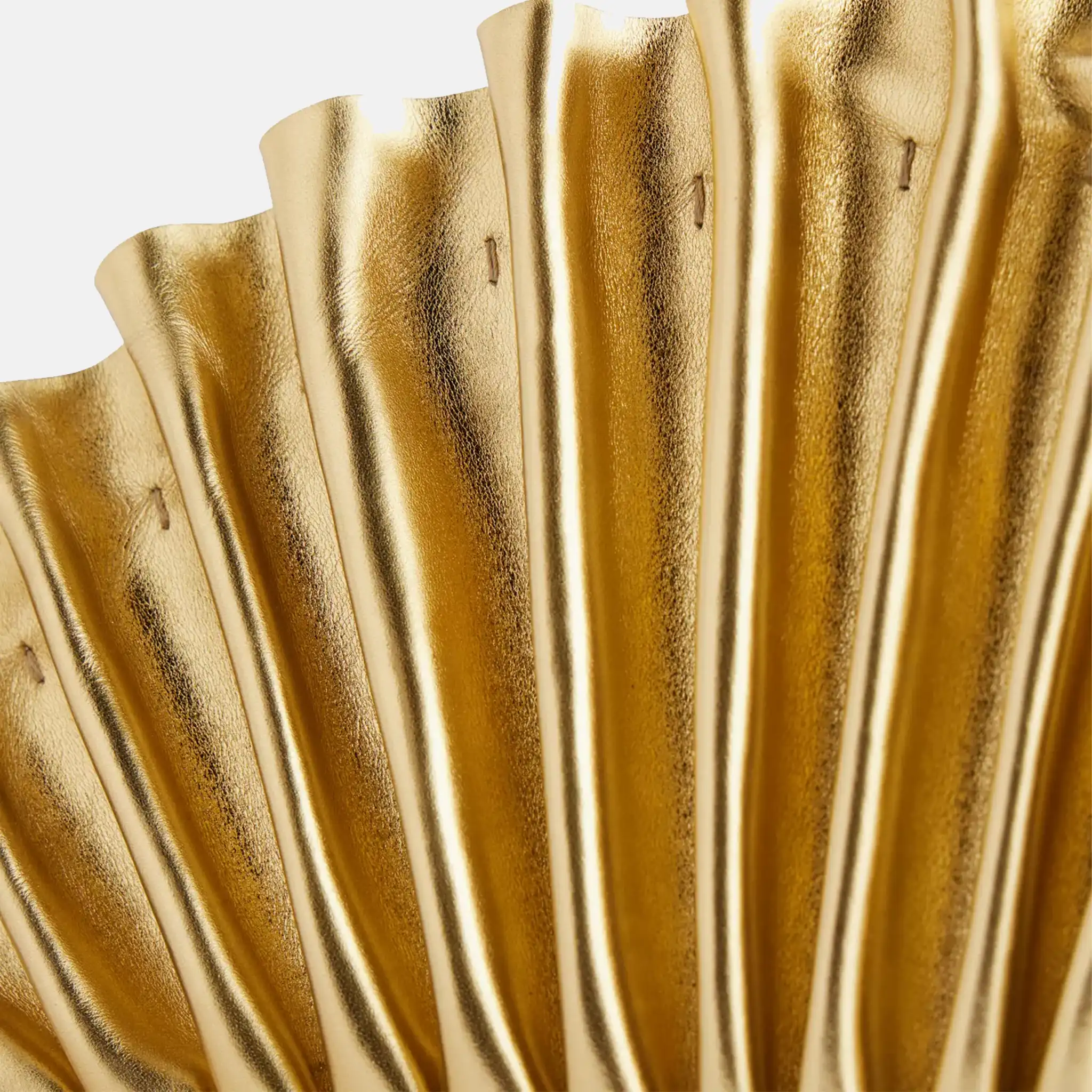 Nala Pleated Metallic Leather Clutch Bag - Image 2