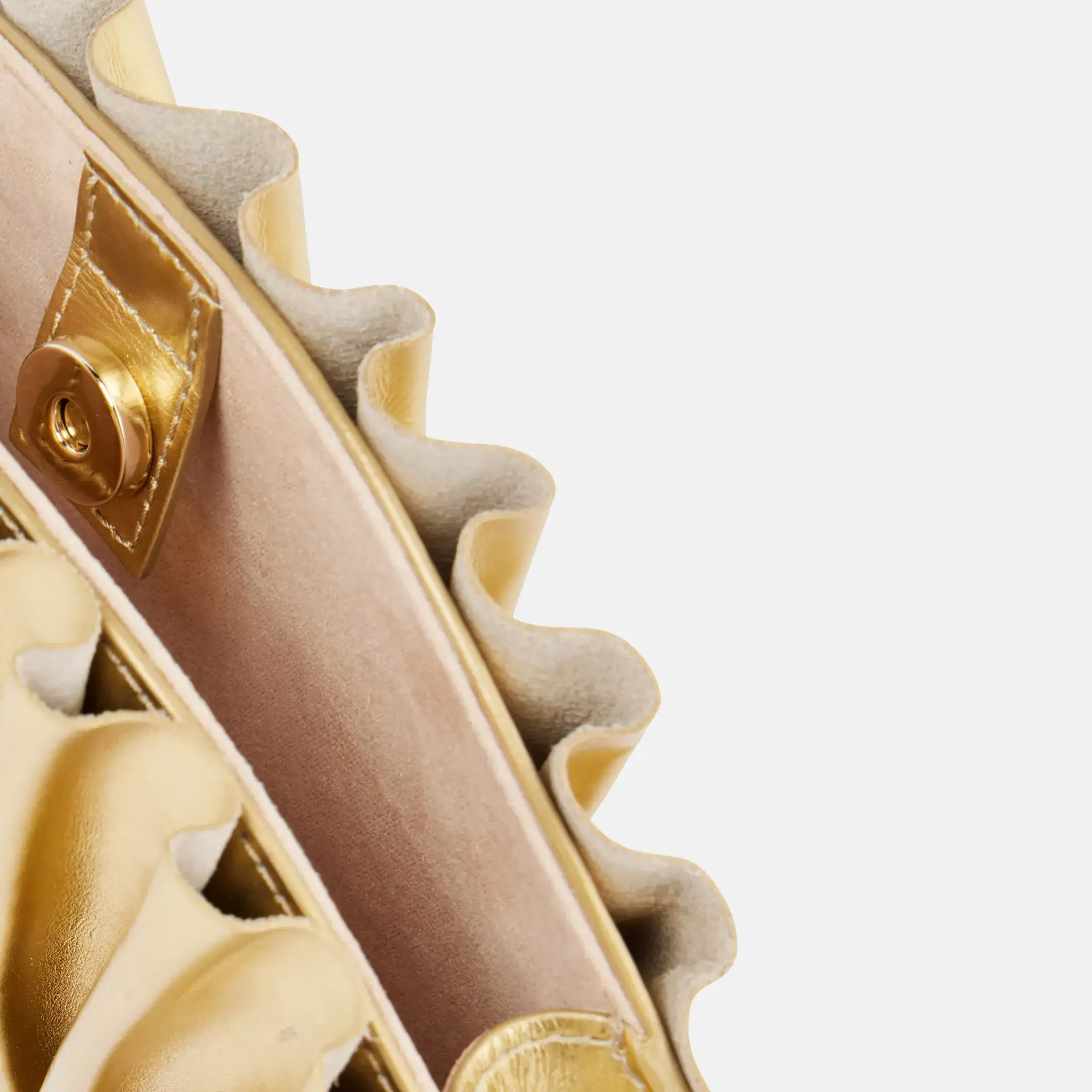 Nala pleated metallic-leather clutch bag