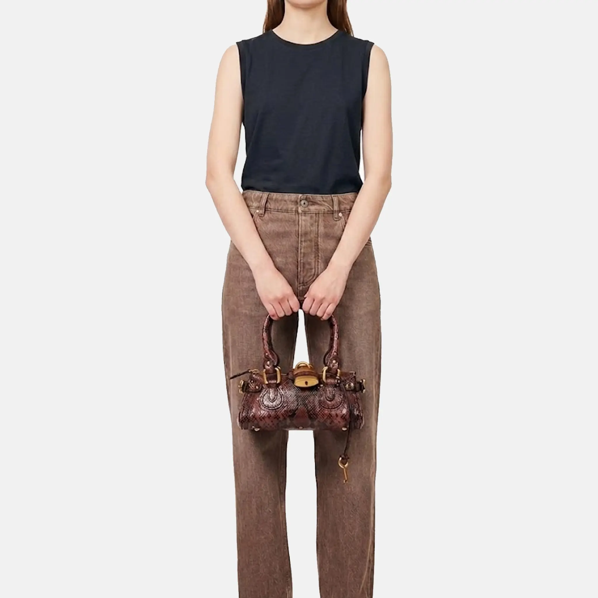 Paddington Mini Snake Leather Bag
