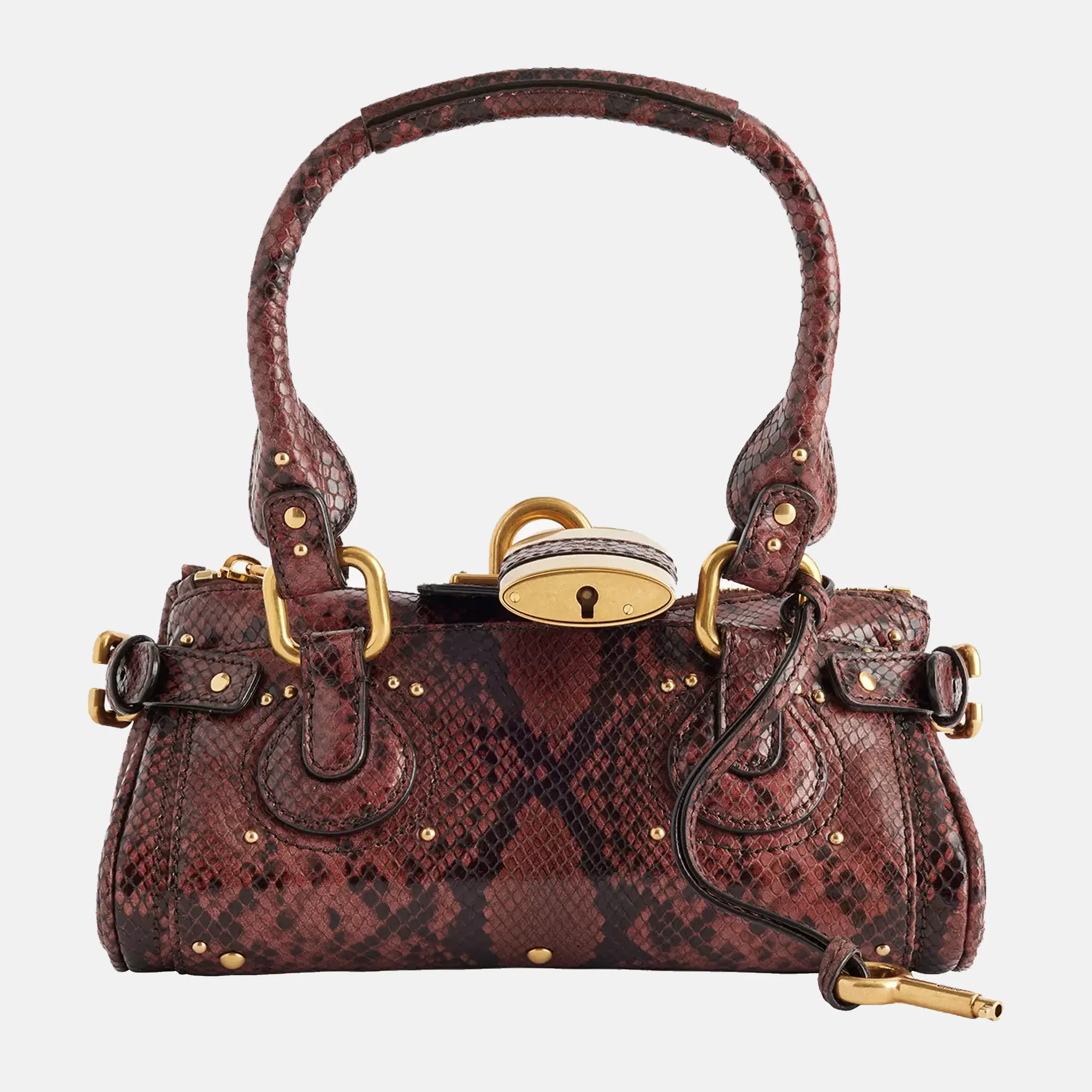 Paddington Snake-Effect Leather Bag