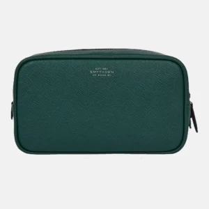 Panama Green Double Leather Washbag
