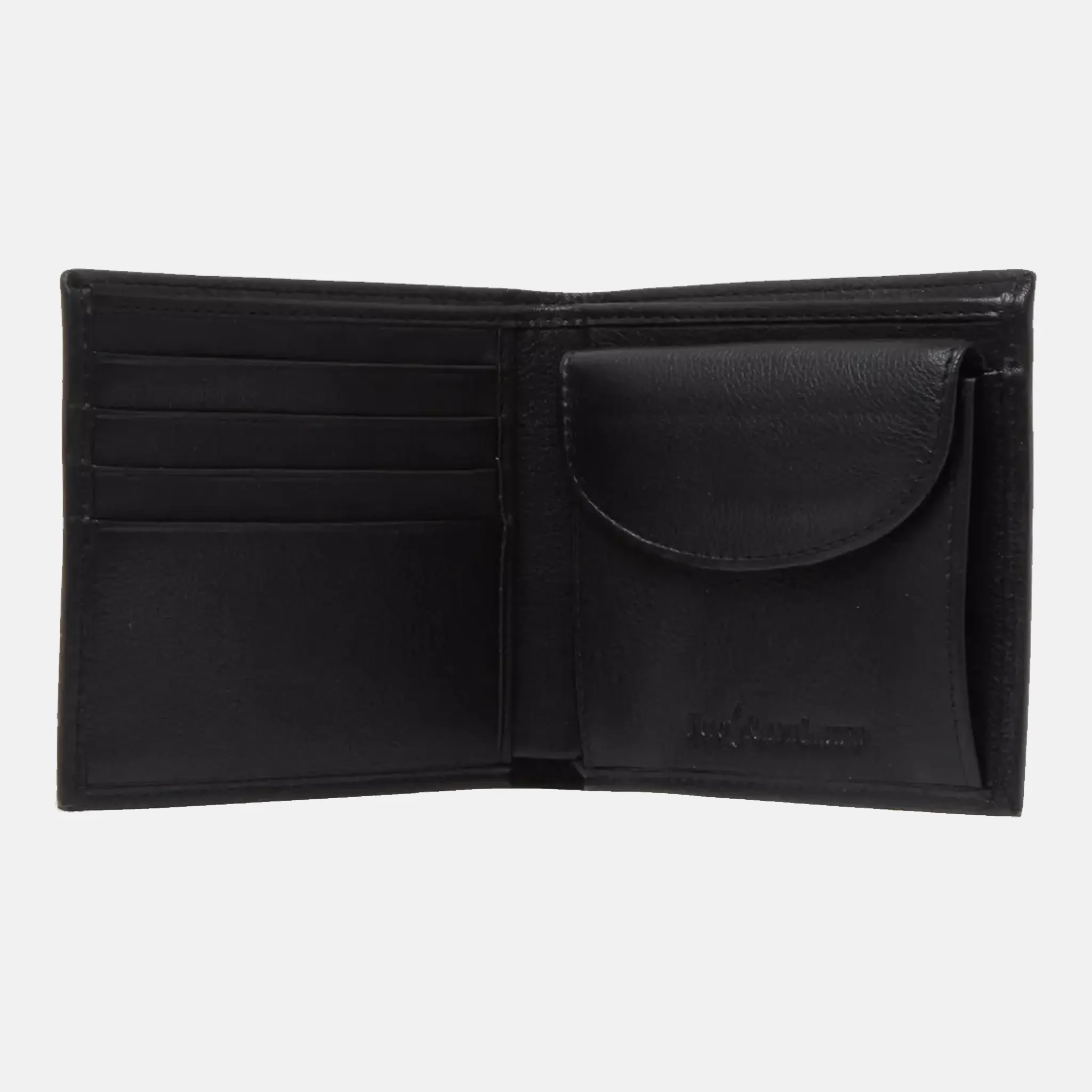 Pony-embossed coin-pocket leather wallet