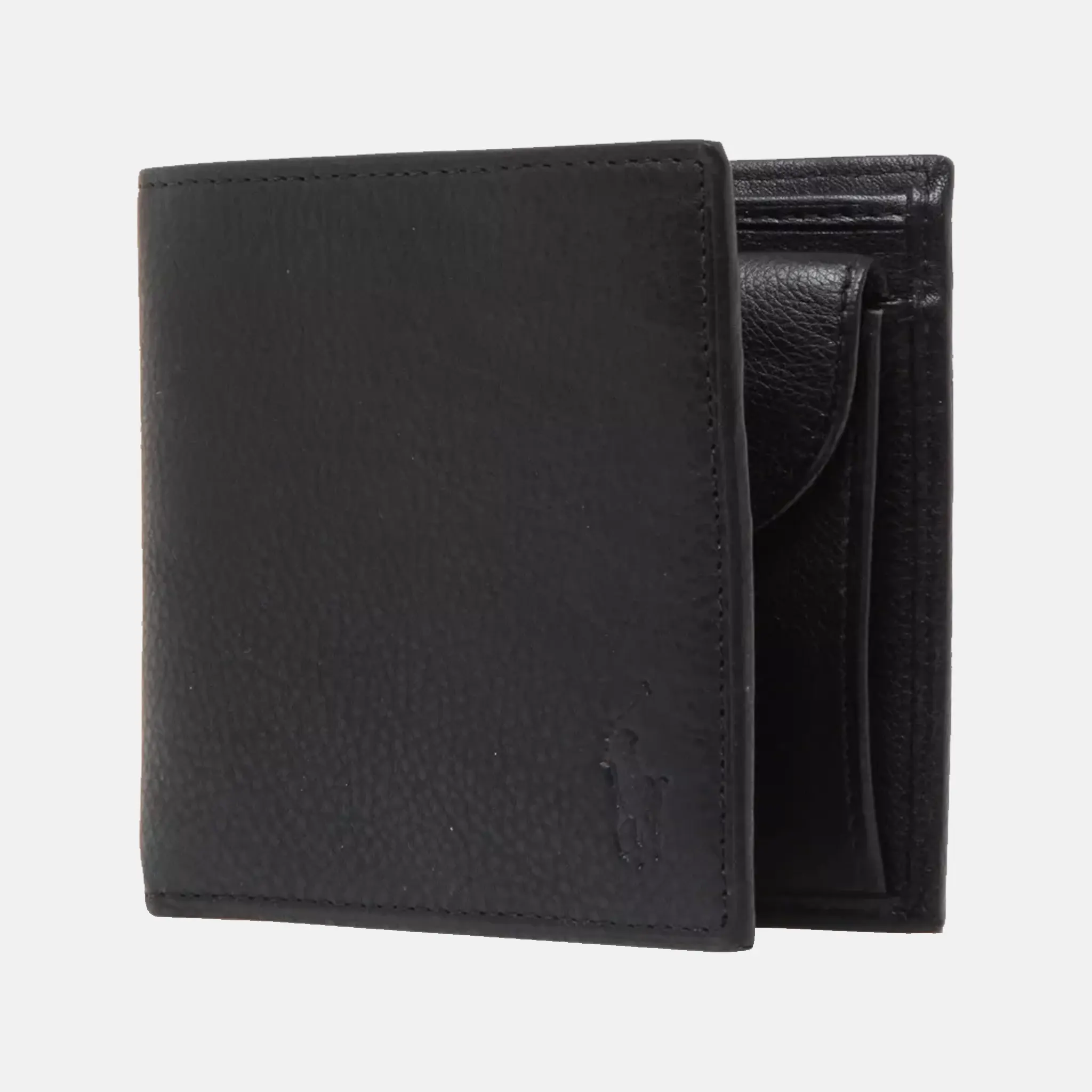 Pony-embossed pebbled leather wallet