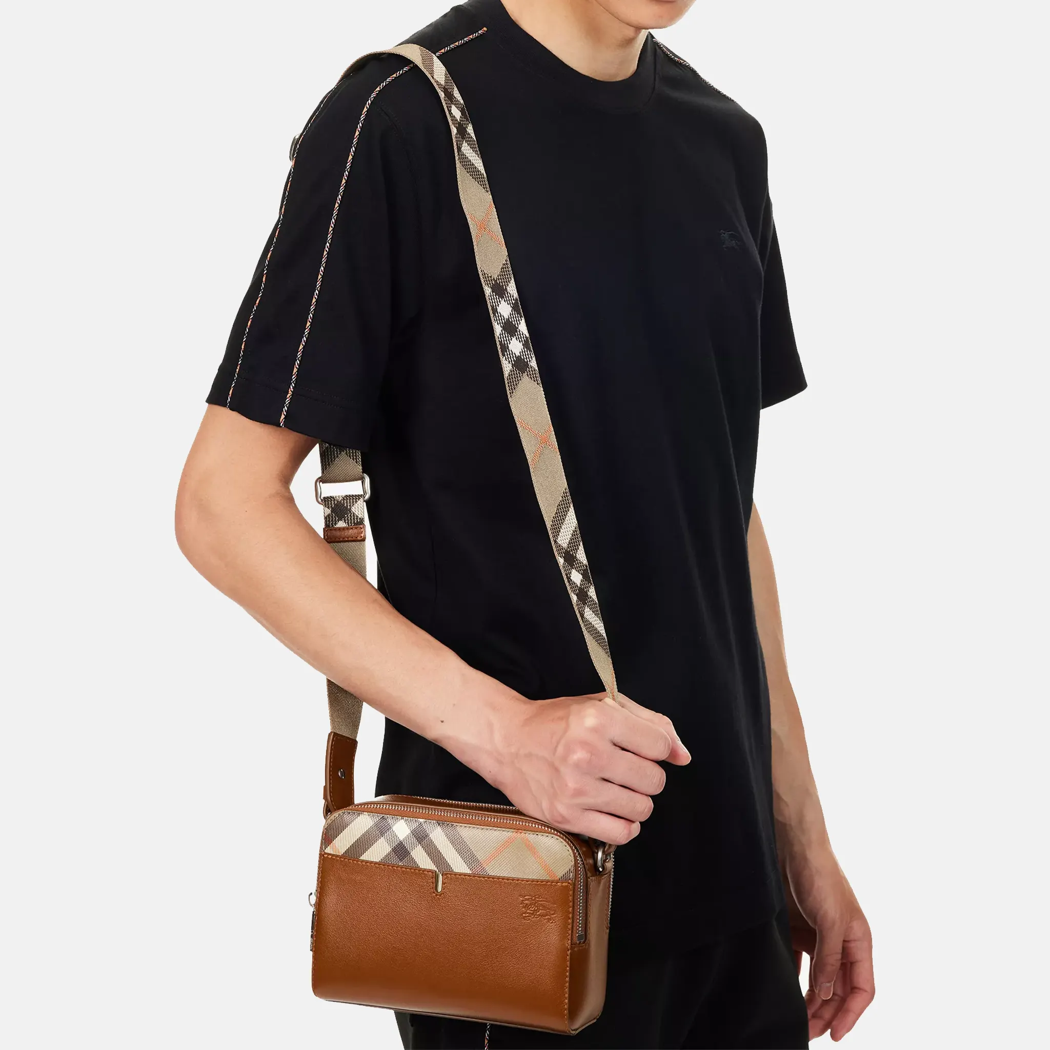 Pop Check Case Leather Crossbody Bag