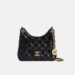 Pre-Loved Chanel Black Hobo Leather Bag