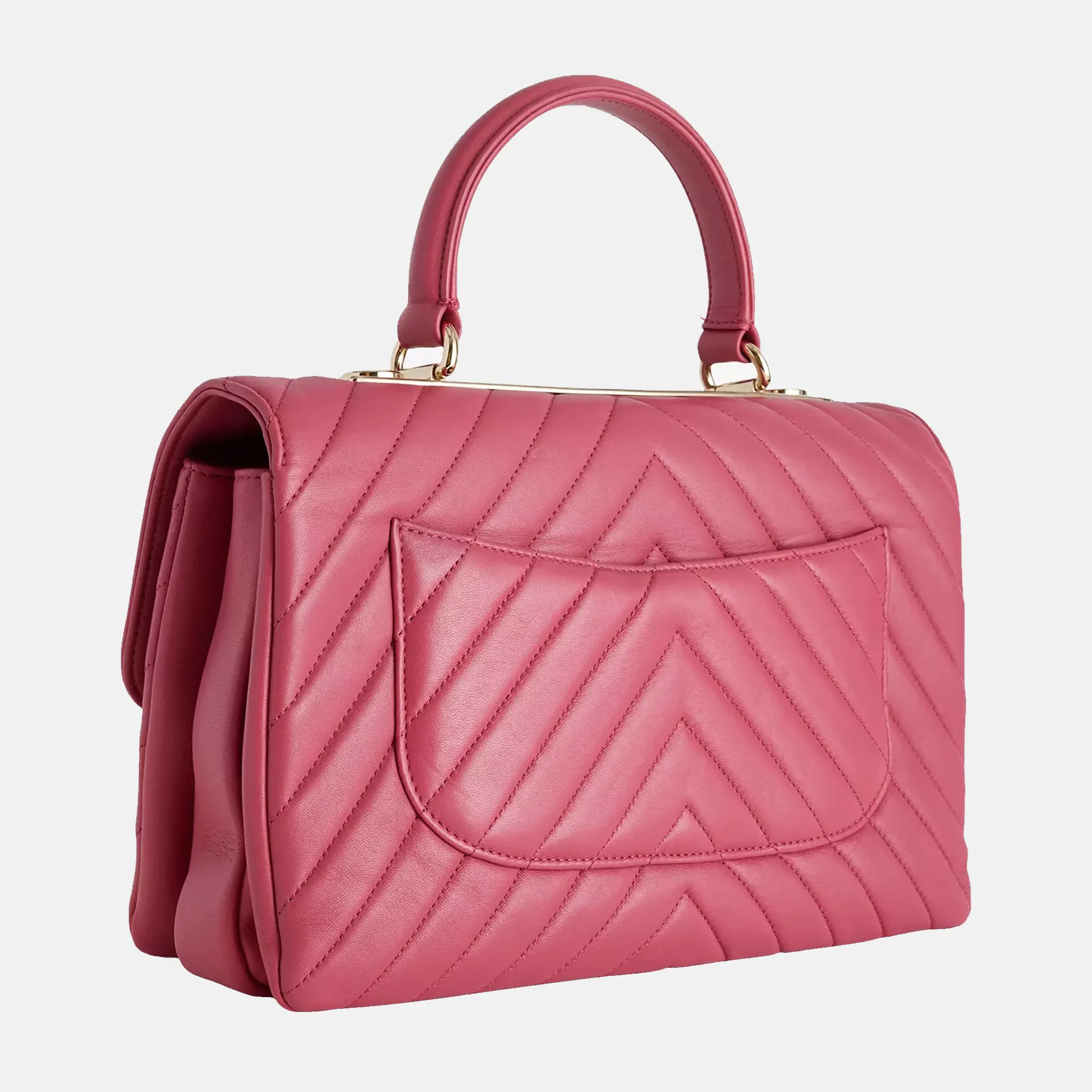 Pre-Loved Chanel Coco Leather Top-Handle Bag Back