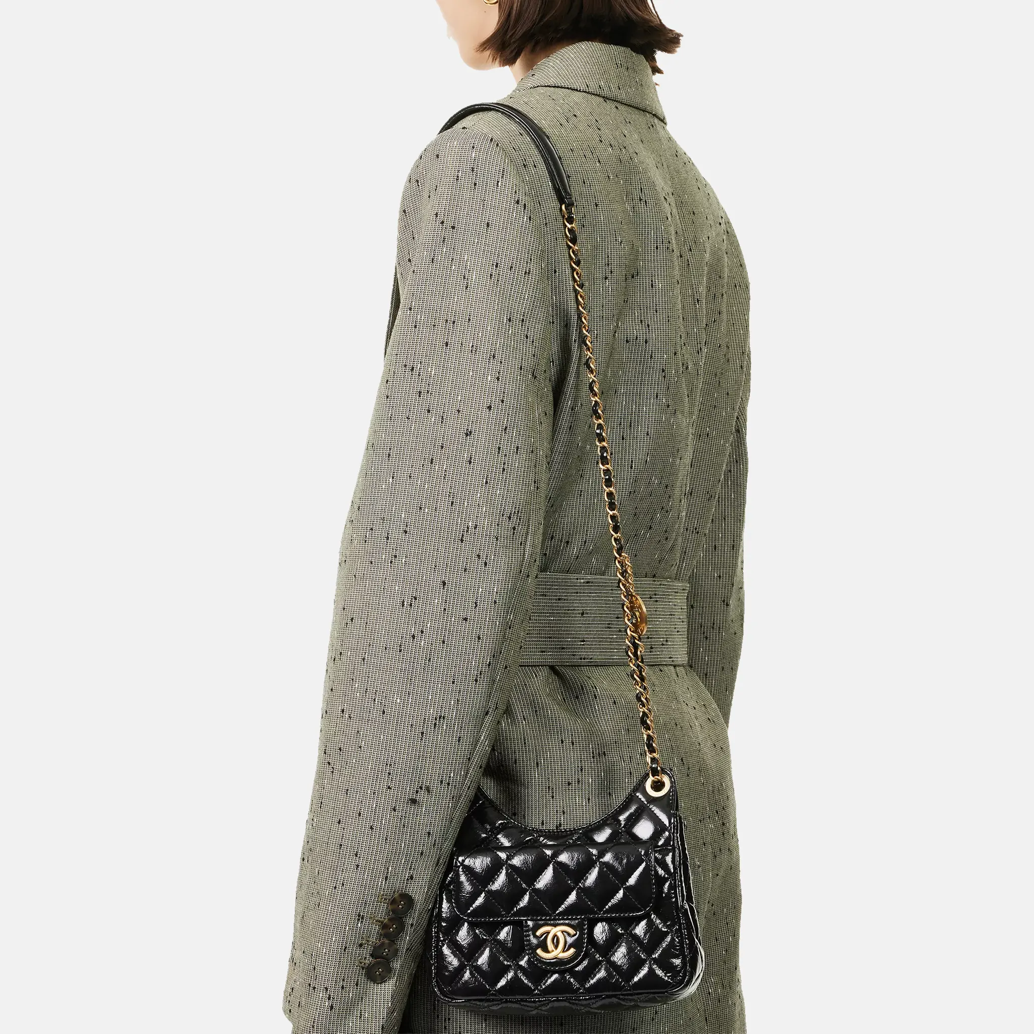 Pre-Loved Chanel Hobo Leather Black Bag