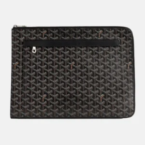 Pre-Loved Goyard Sorbonne Black Canvas Document Case