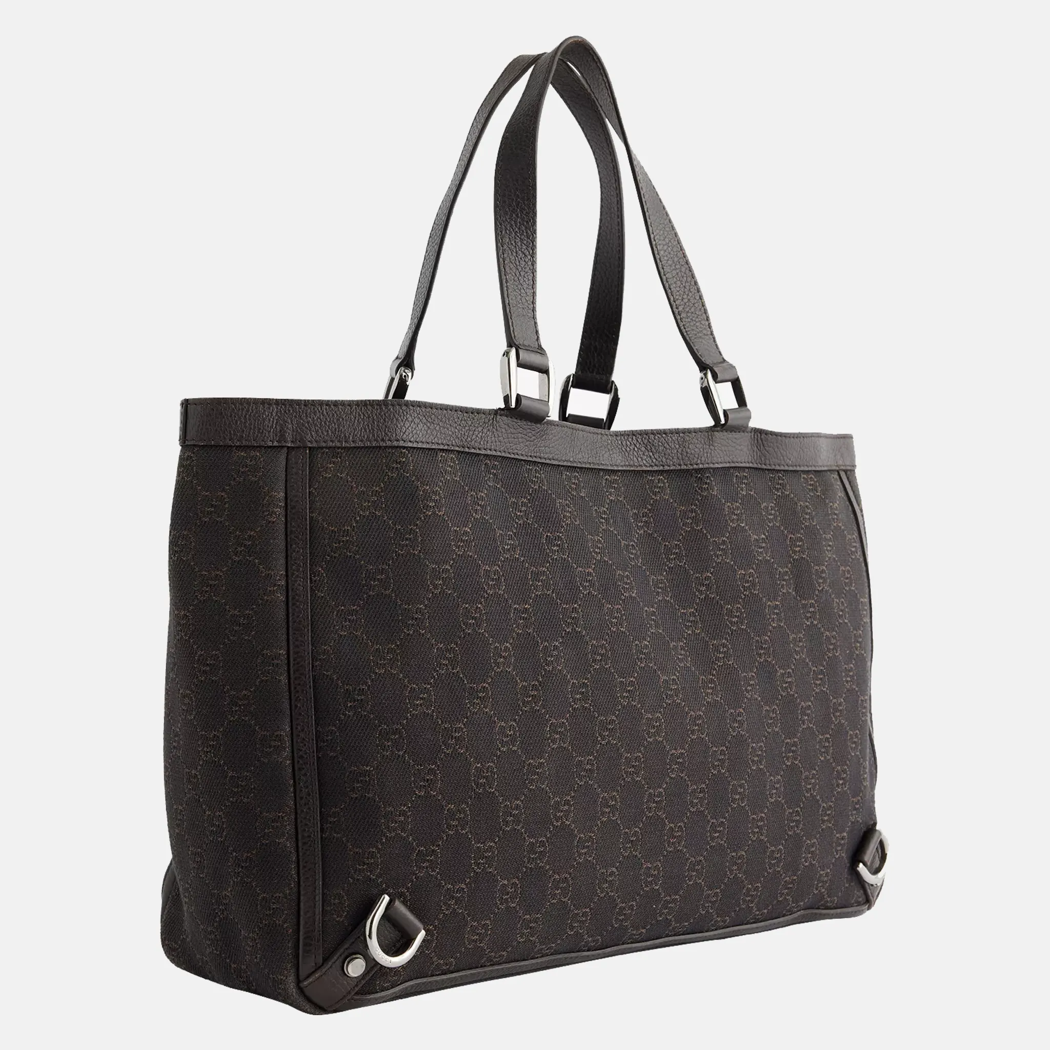 Pre-Loved Gucci Abbey Denim Tote Bag Back