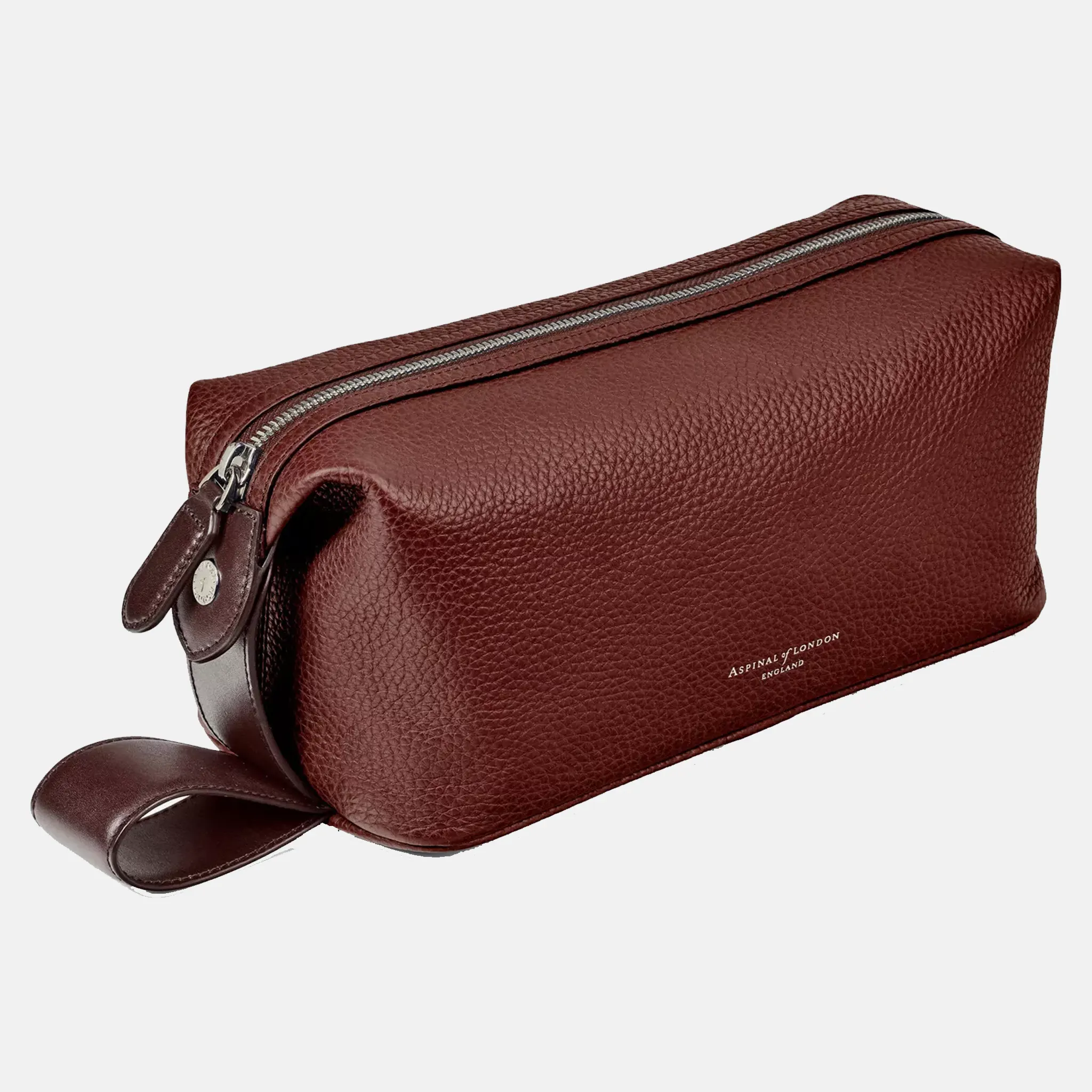 Reporter logo leather wash bag