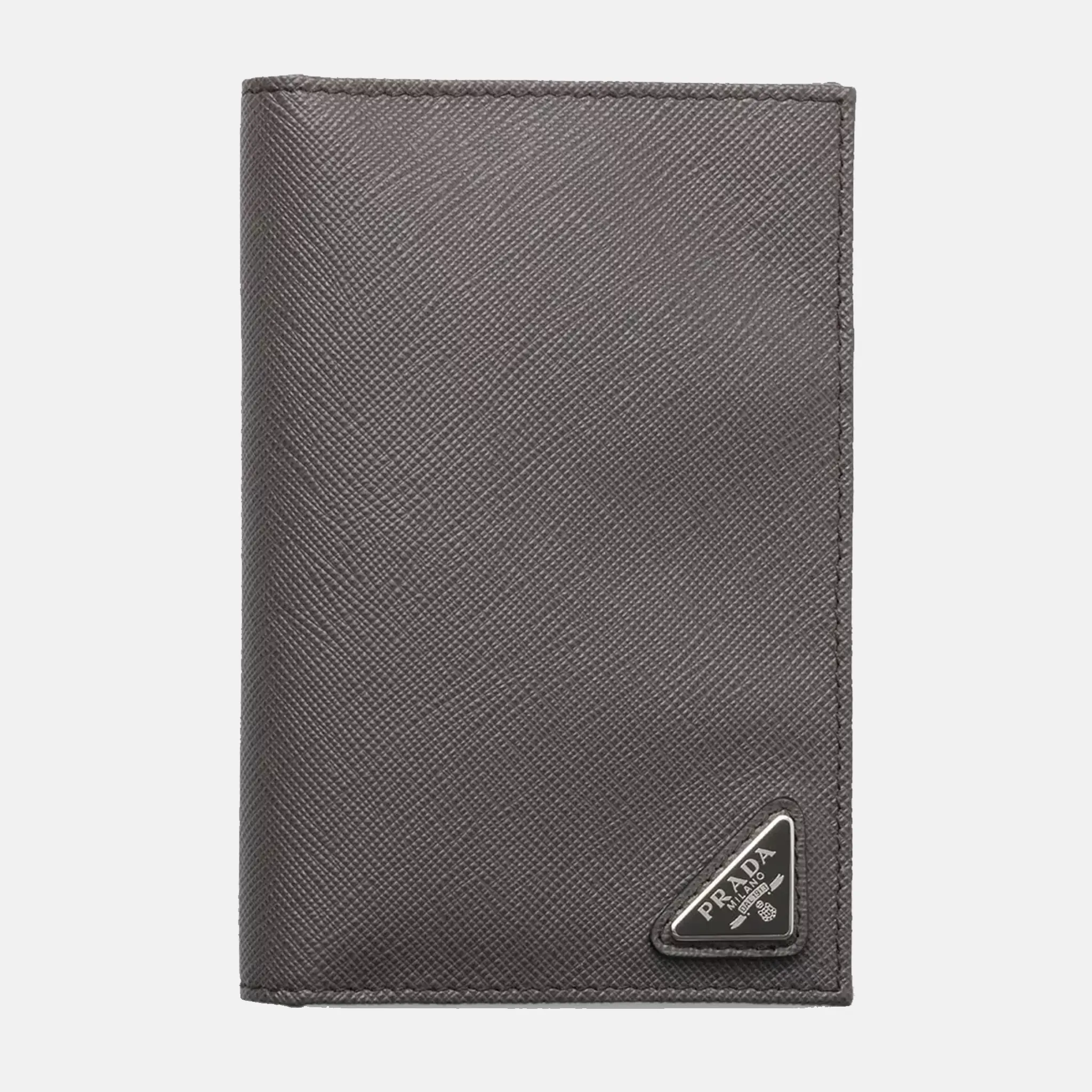 Saffiano Leather Passport Holder Grey
