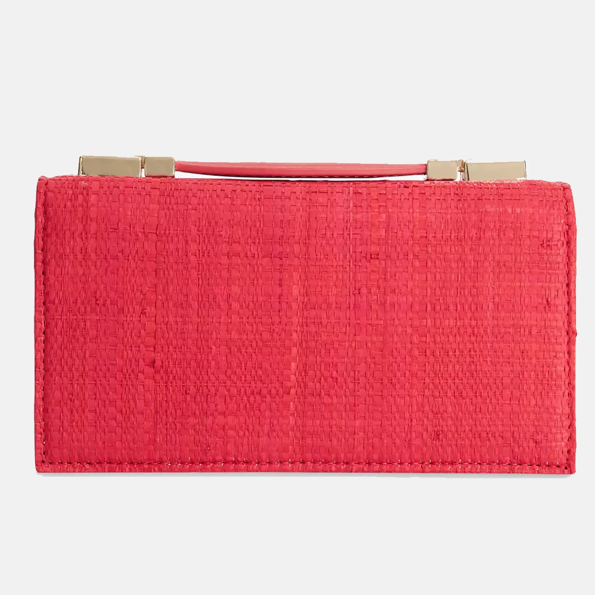 Skilled Raffia Top Handle Micro Bag Back
