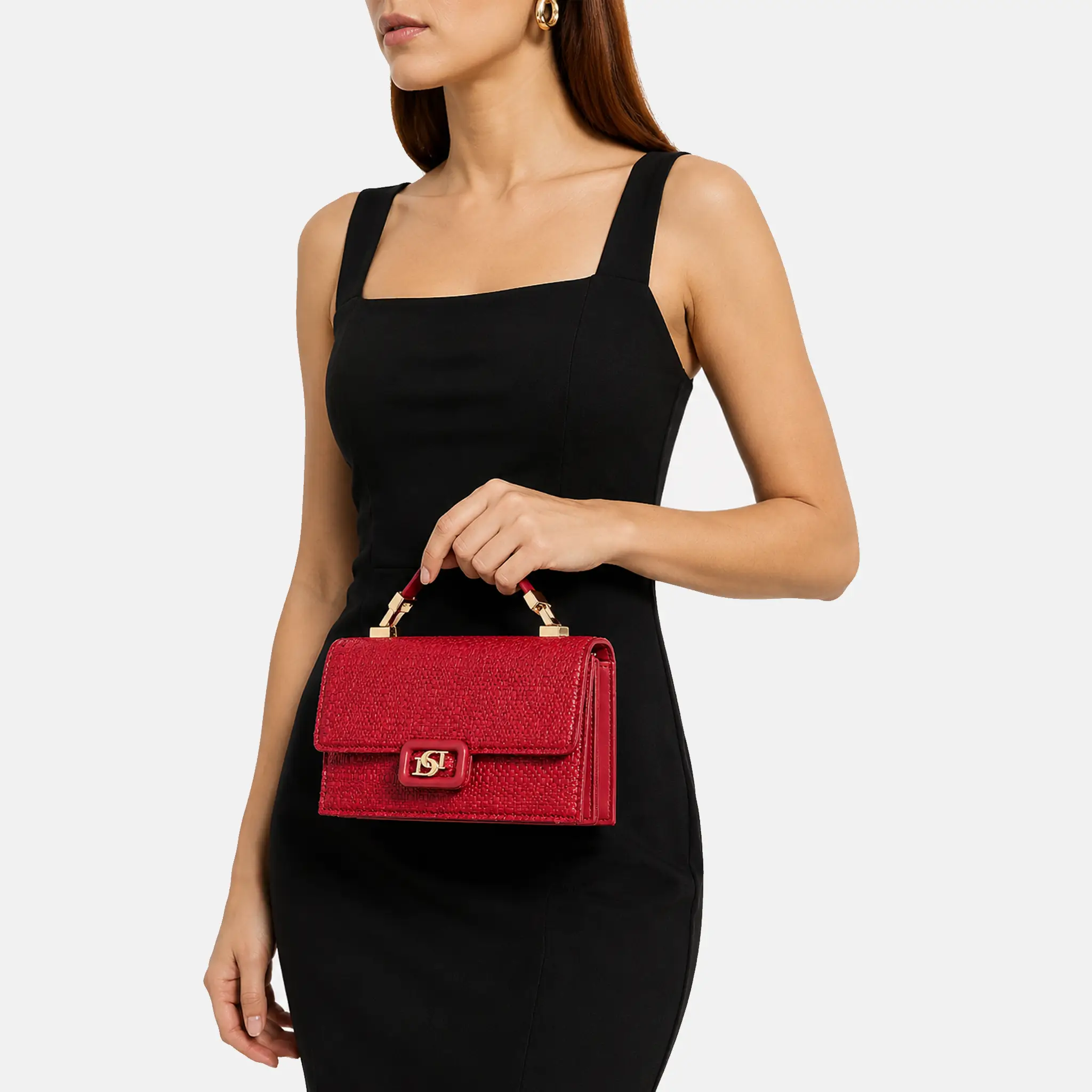 Skilled Raffia Top Handle Micro Bag