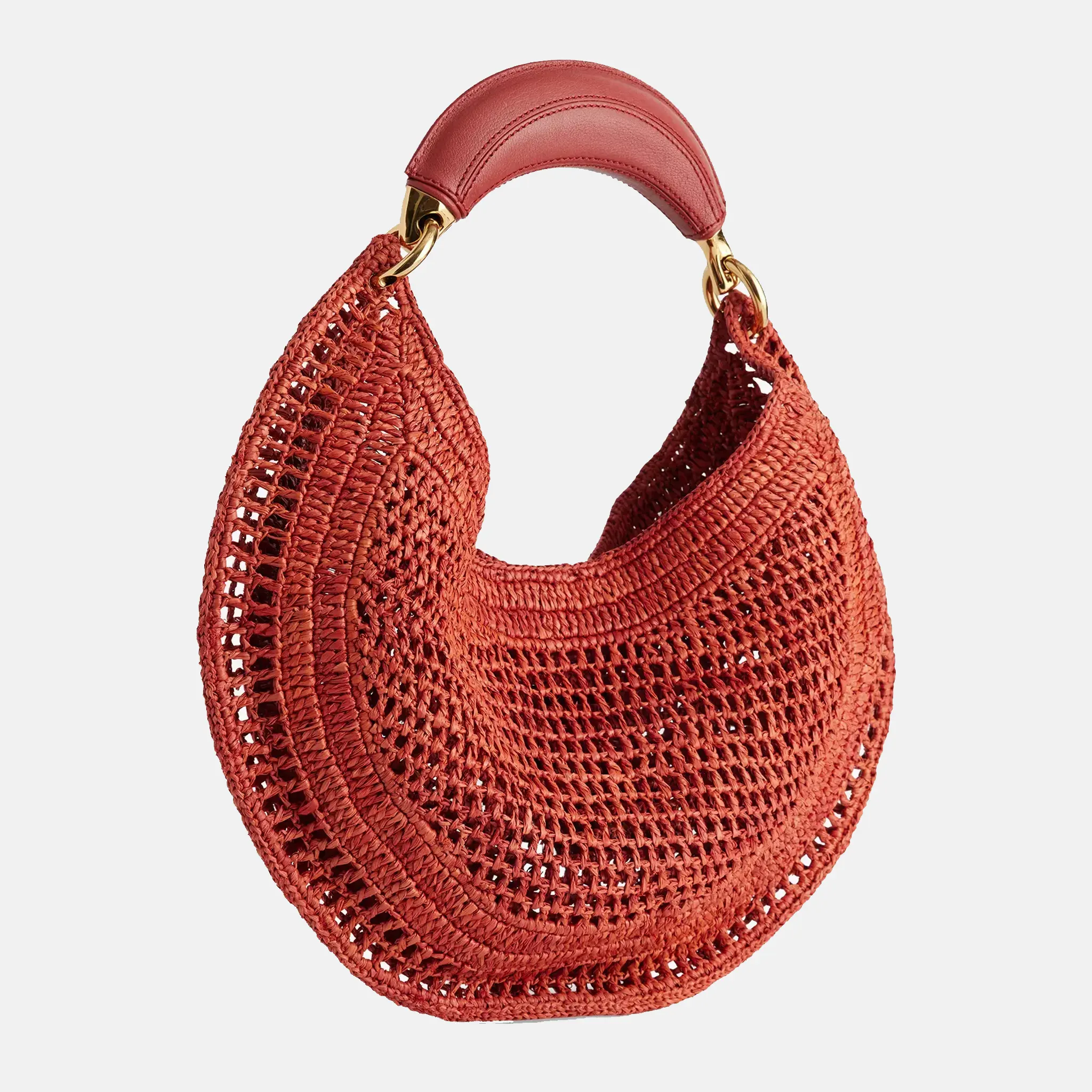 Summer Banana Raffia Hobo Bag Back