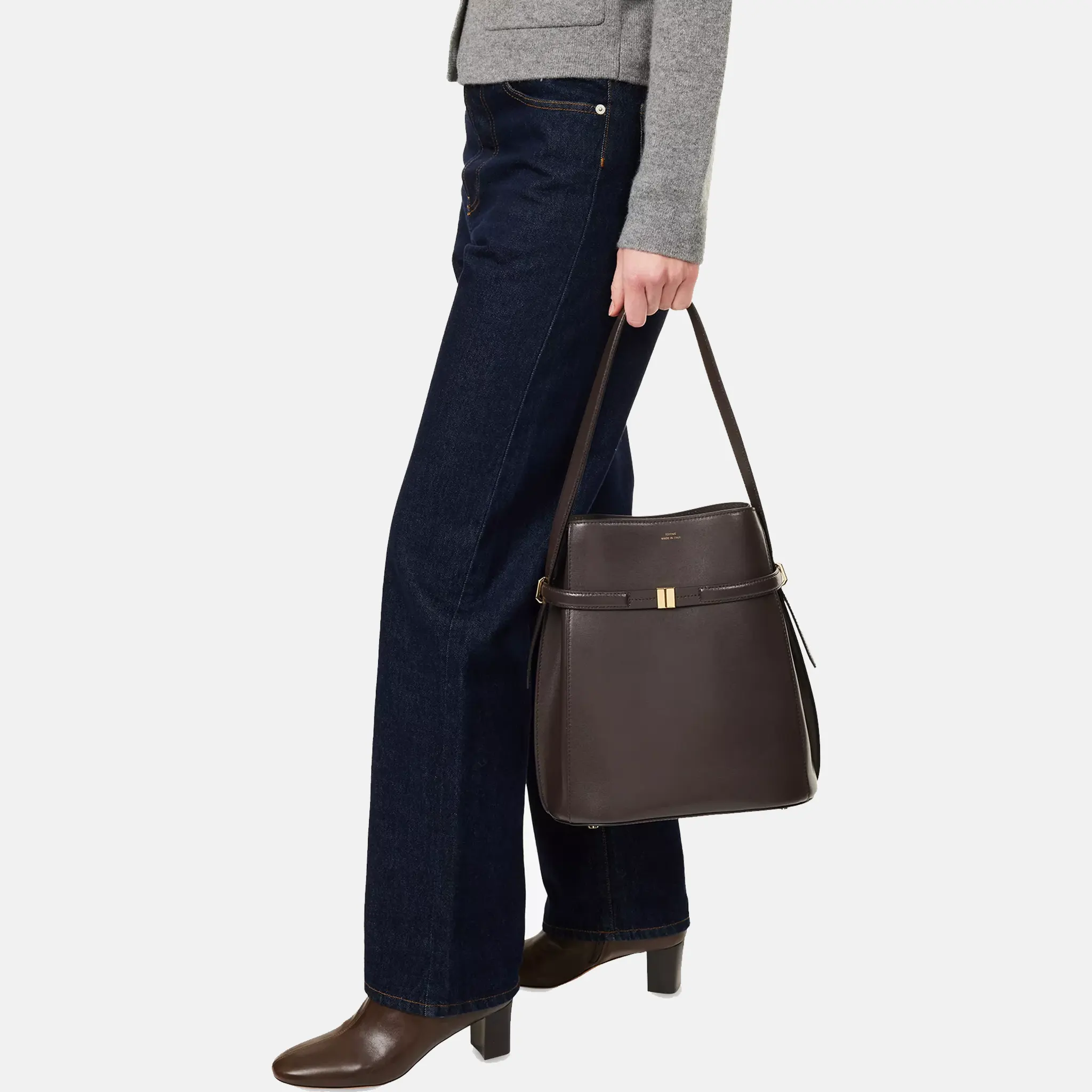 BARK Belted Leather Bucket Bag
