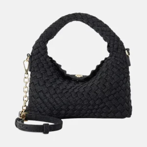 Dinkydeliberate Mini Woven Black Top-Handle Bag
