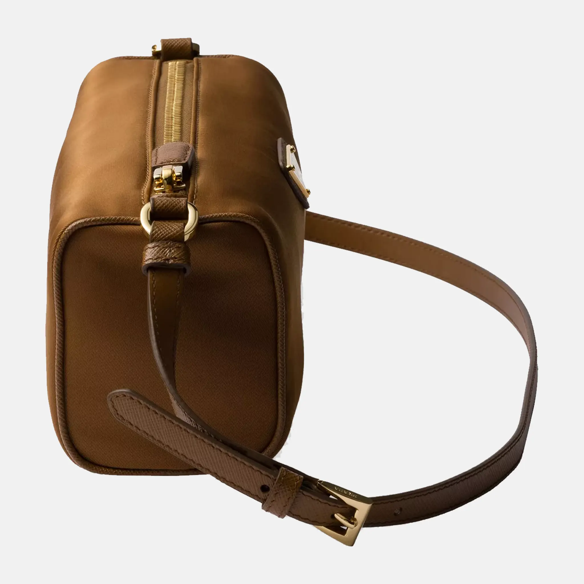Triangle nylon brown pouch