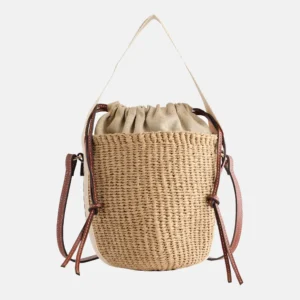 Woody raffia basket bag