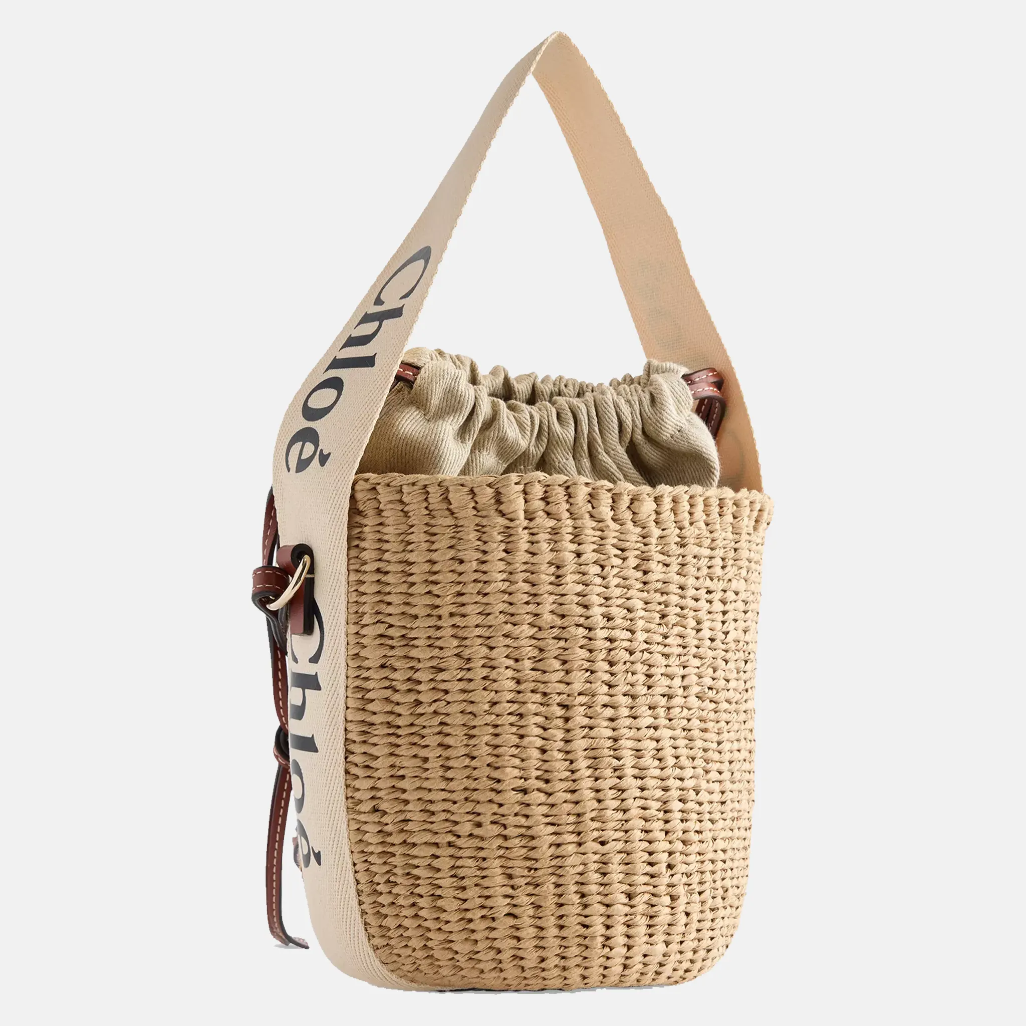 Woody small raffia basket bag back