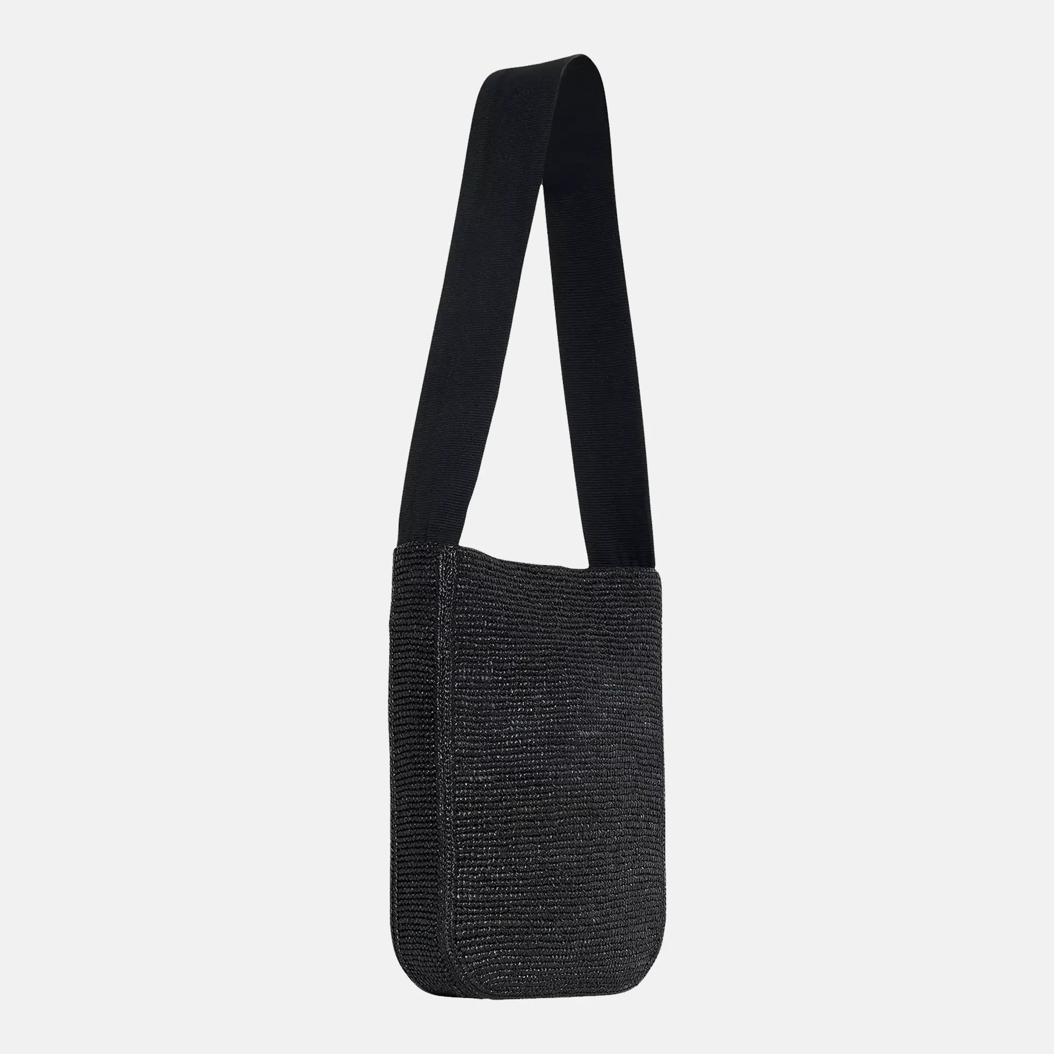 Lori Raffia Black Shoulder Bag