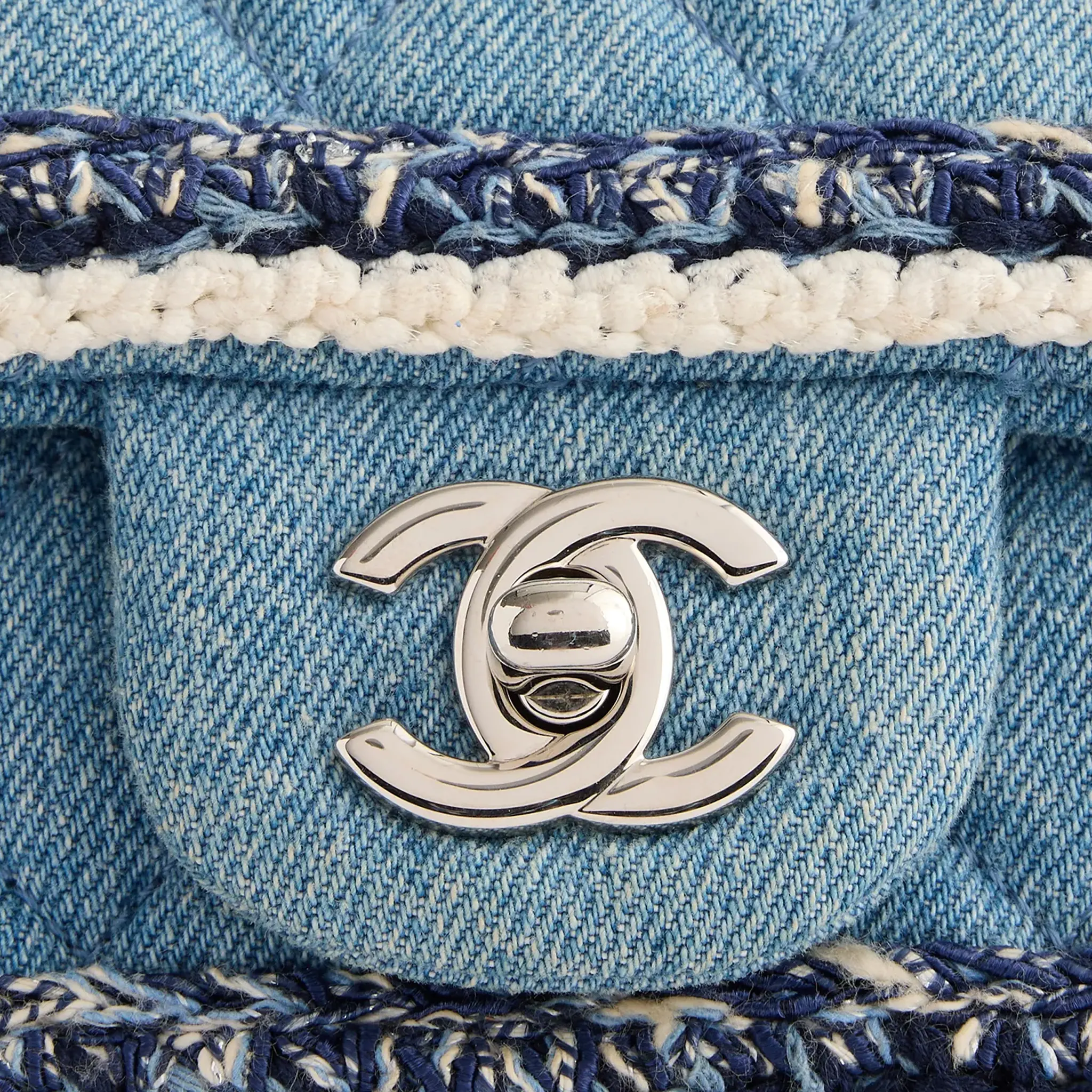 Pre-Loved Chanel Braided Single-Flap Mini Denim Shoulder Bag