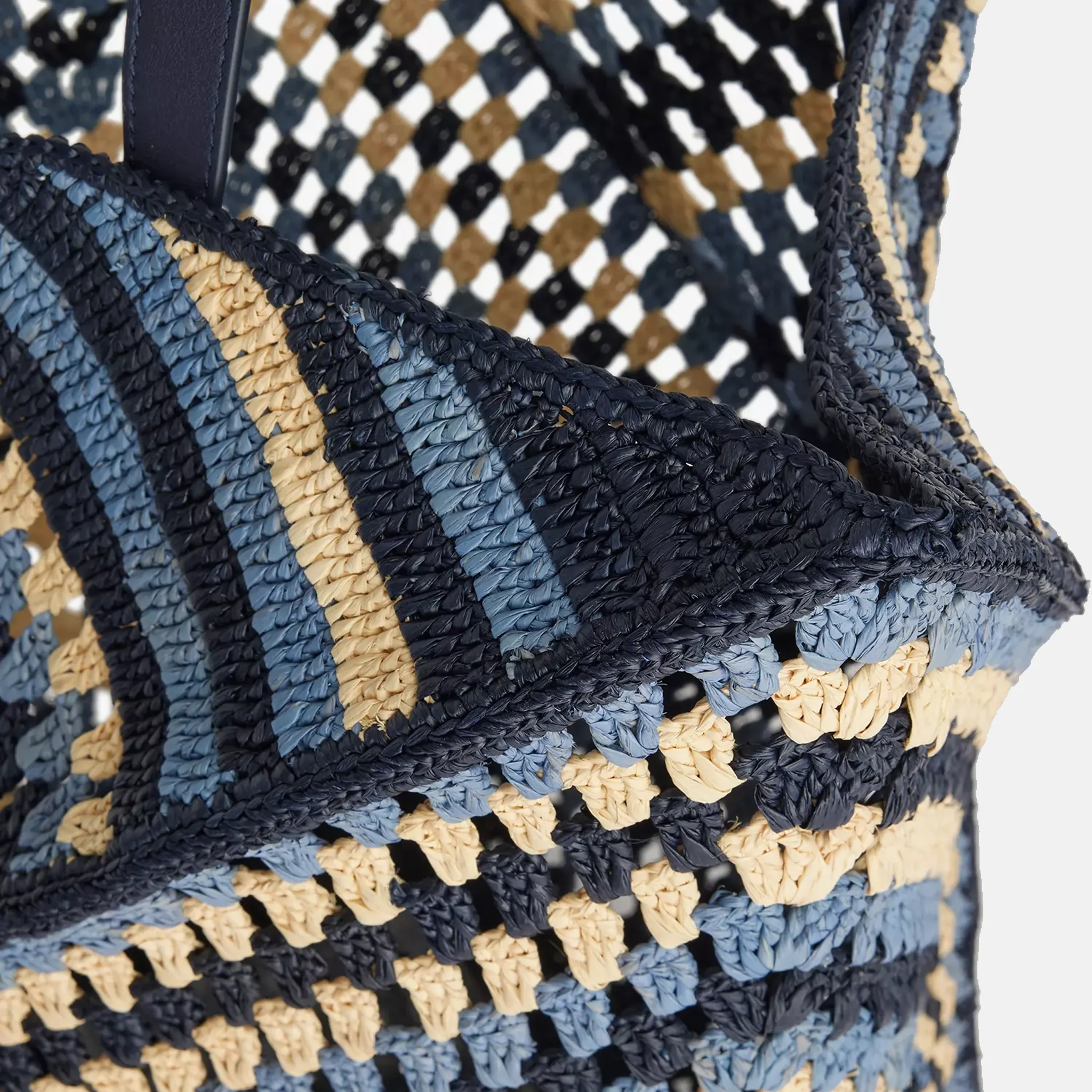 Puzzle Fold Extra-Large Raffia Shoulder Bag
