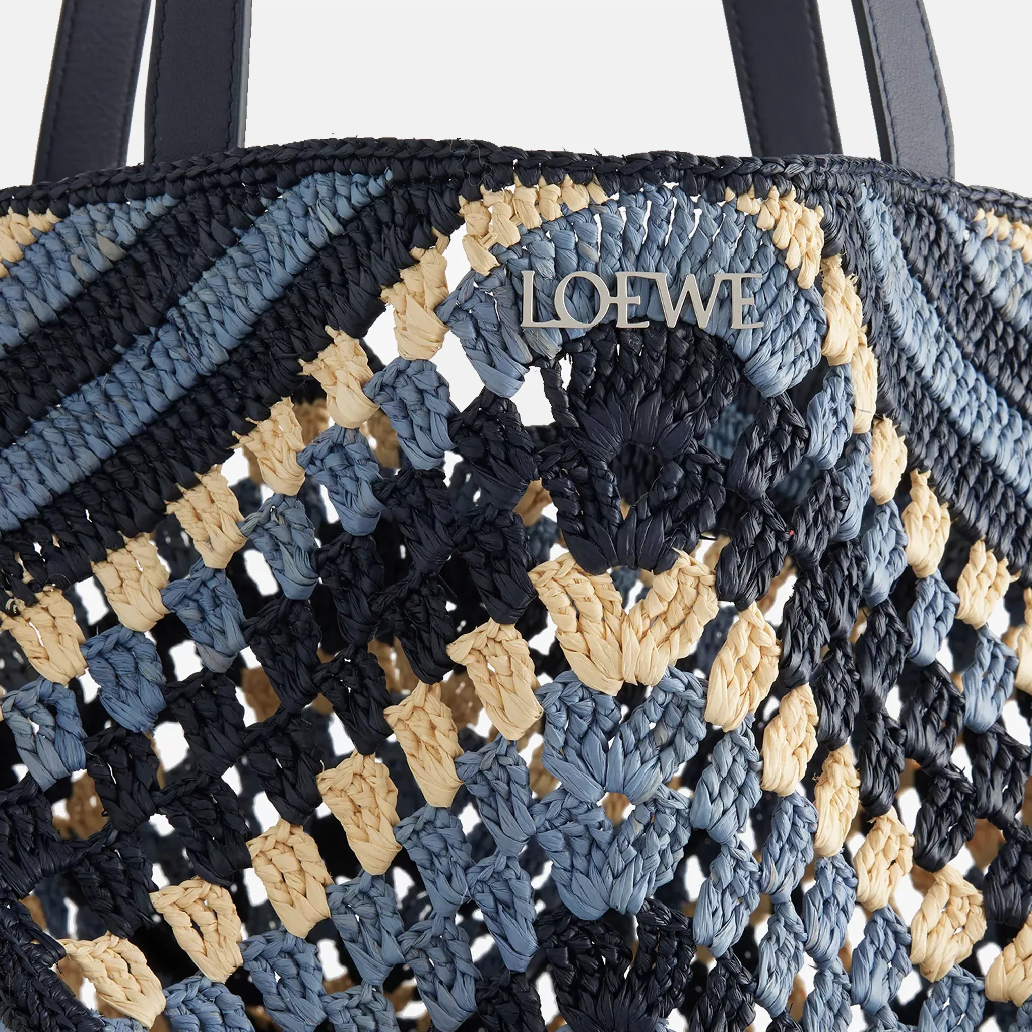 Puzzle Fold Extra Raffia Shoulder Bag